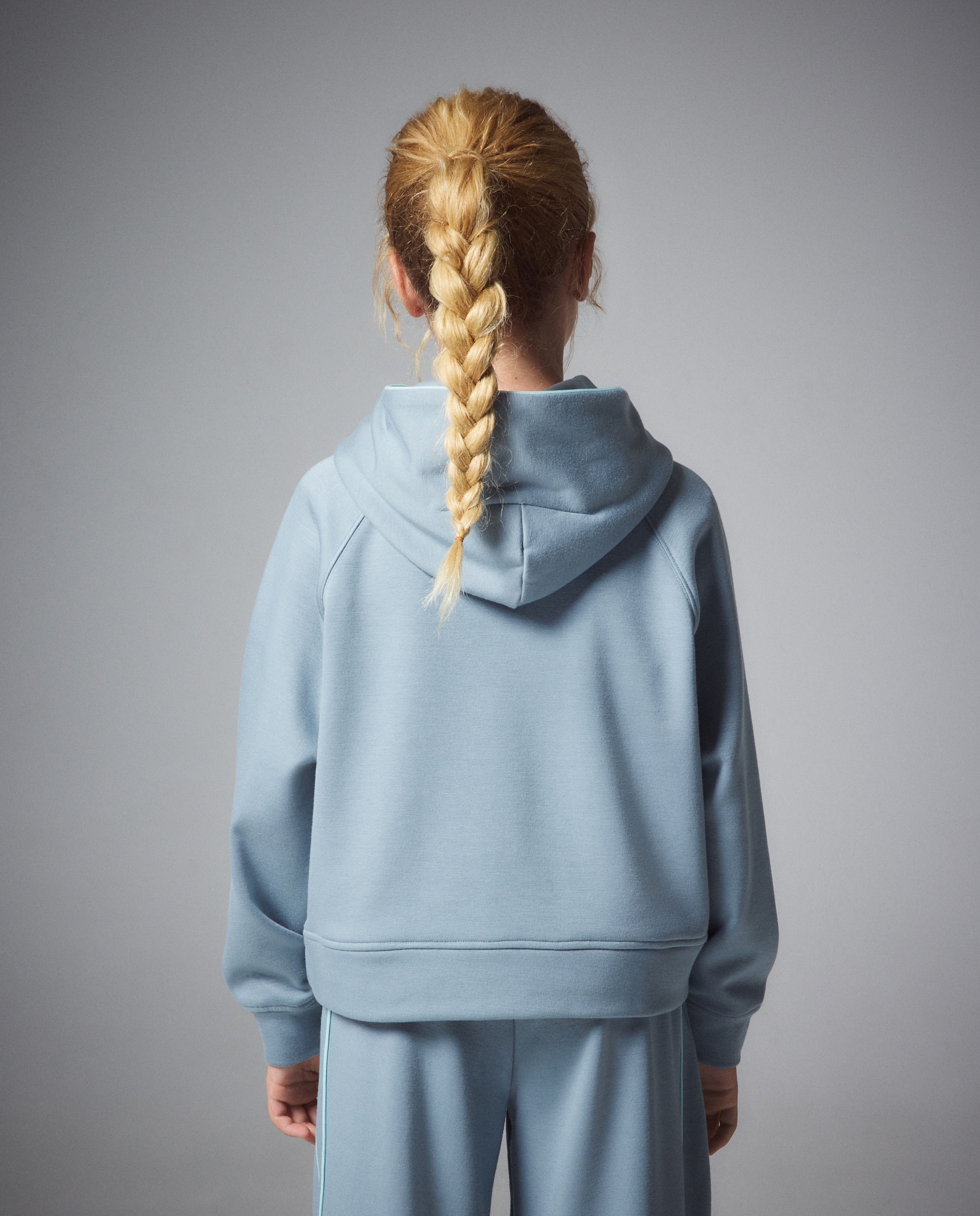 Sweatshirt de Modal Quente com Capuz Sportcasual de Menina Anil-3