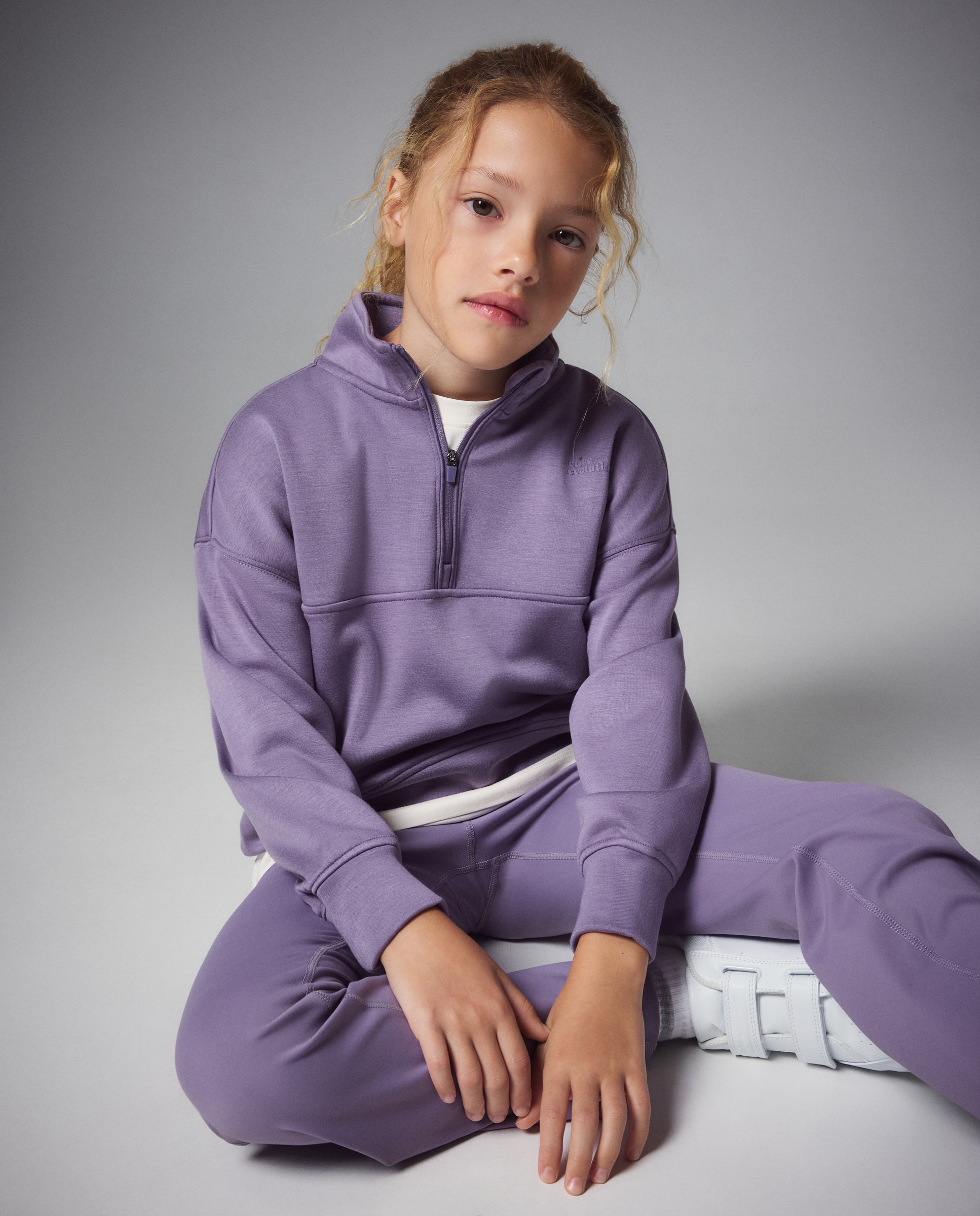 Imagem 0 de Sweatshirt de Modal Quente de 1/2 Fecho de Correr Sportcasual de Menina