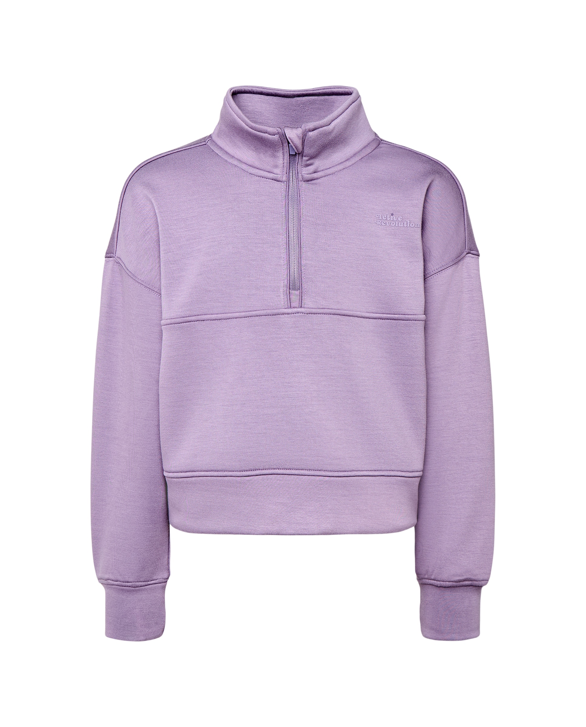 Sweatshirt de Modal Quente de 1/2 Fecho de Correr Sportcasual de Menina 282 Malva-4