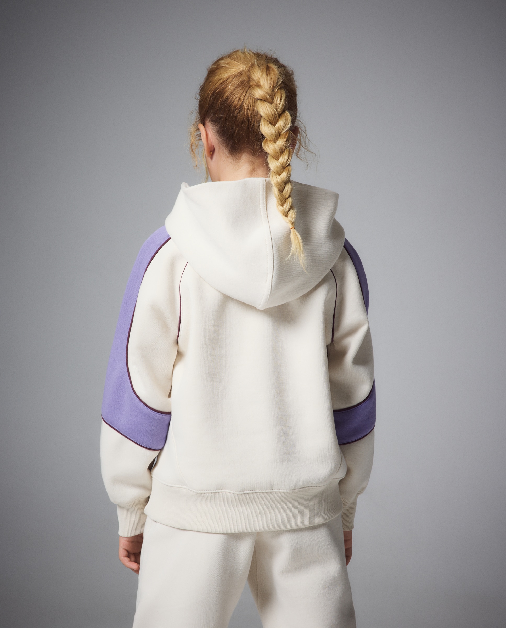 Sweatshirt Quente Sportcasual de Menina com Capuz 130 Marfim-3