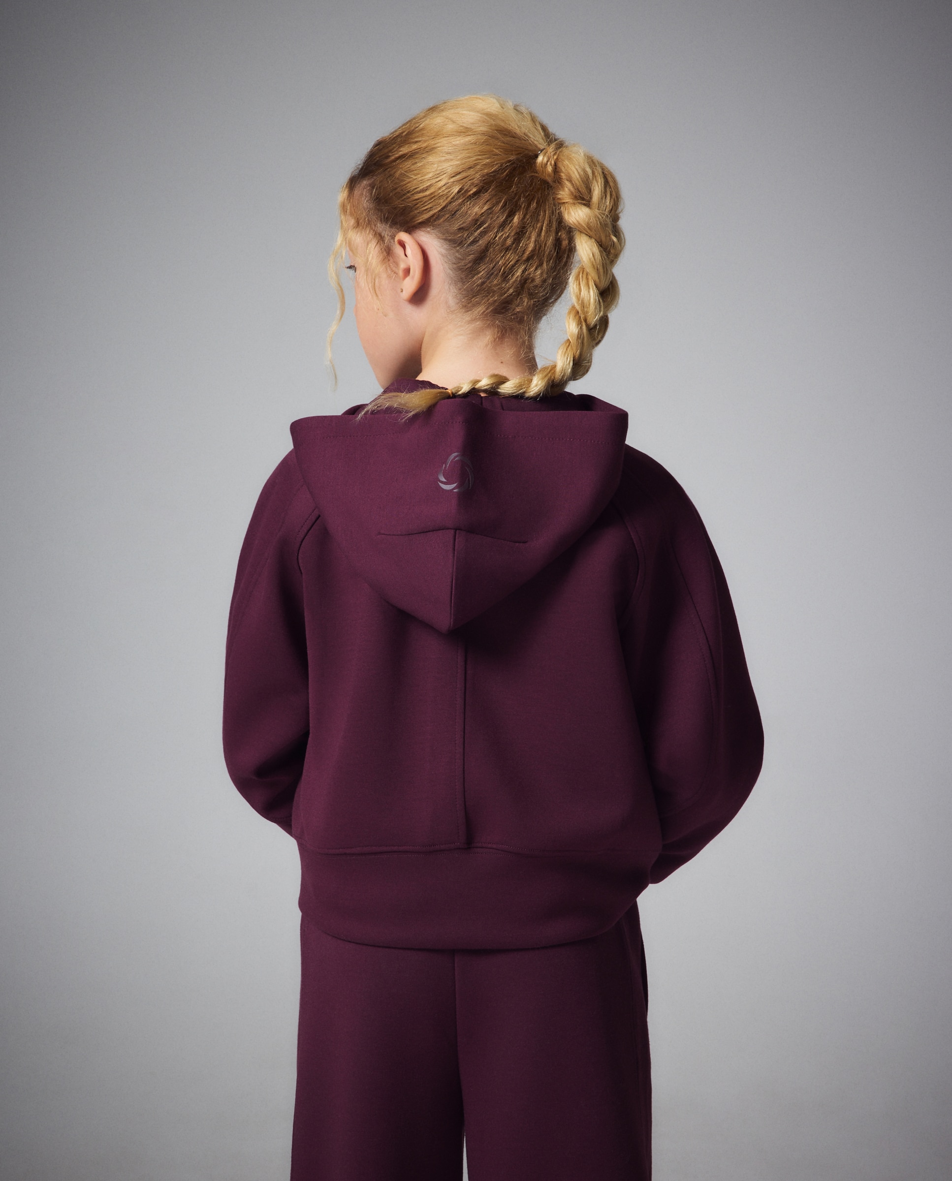 Sudadera de viscosa con capucha Sportcasual de niña Boomerang - Burdeos Burdeos-3
