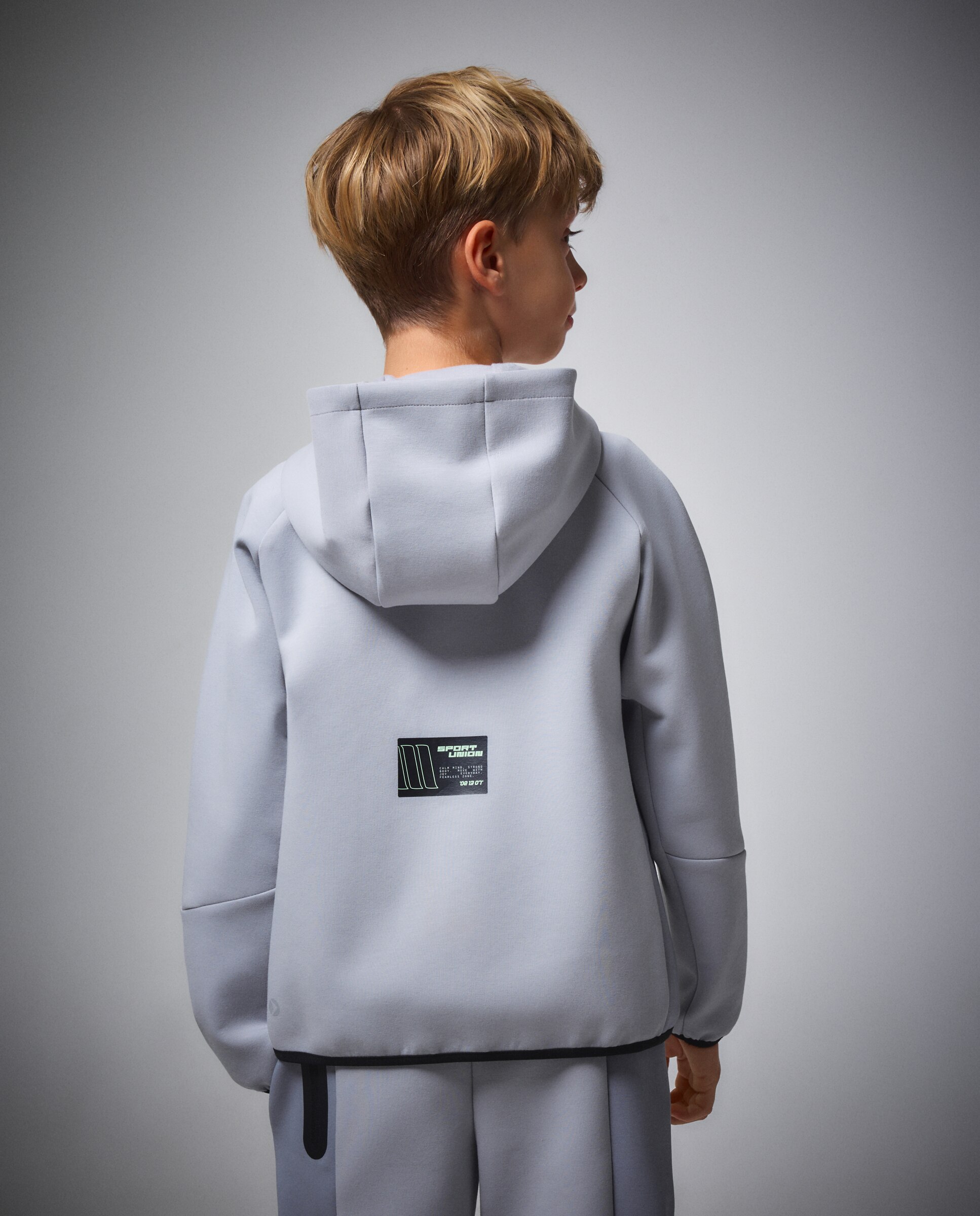 Sweatshirt Aberta com Capuz Sportcasual de Menino Cinzento-claro-3