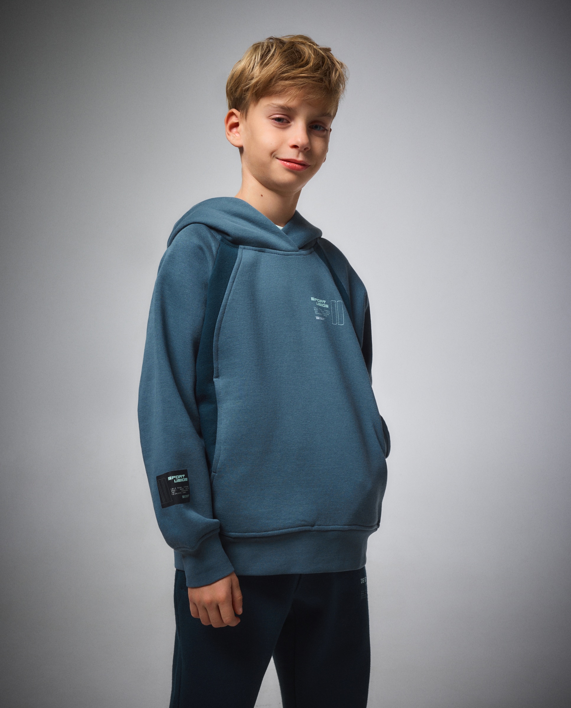Sudadera cálida con capucha de Sportcasual de niño Boomerang - 510 Verde claro 510 Verde claro-1