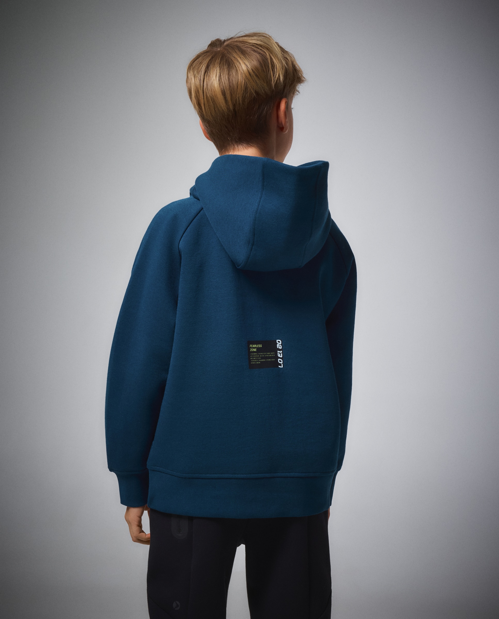 Sweatshirt Quente com Capuz Sportcasual de Menino Azul Tinta-3