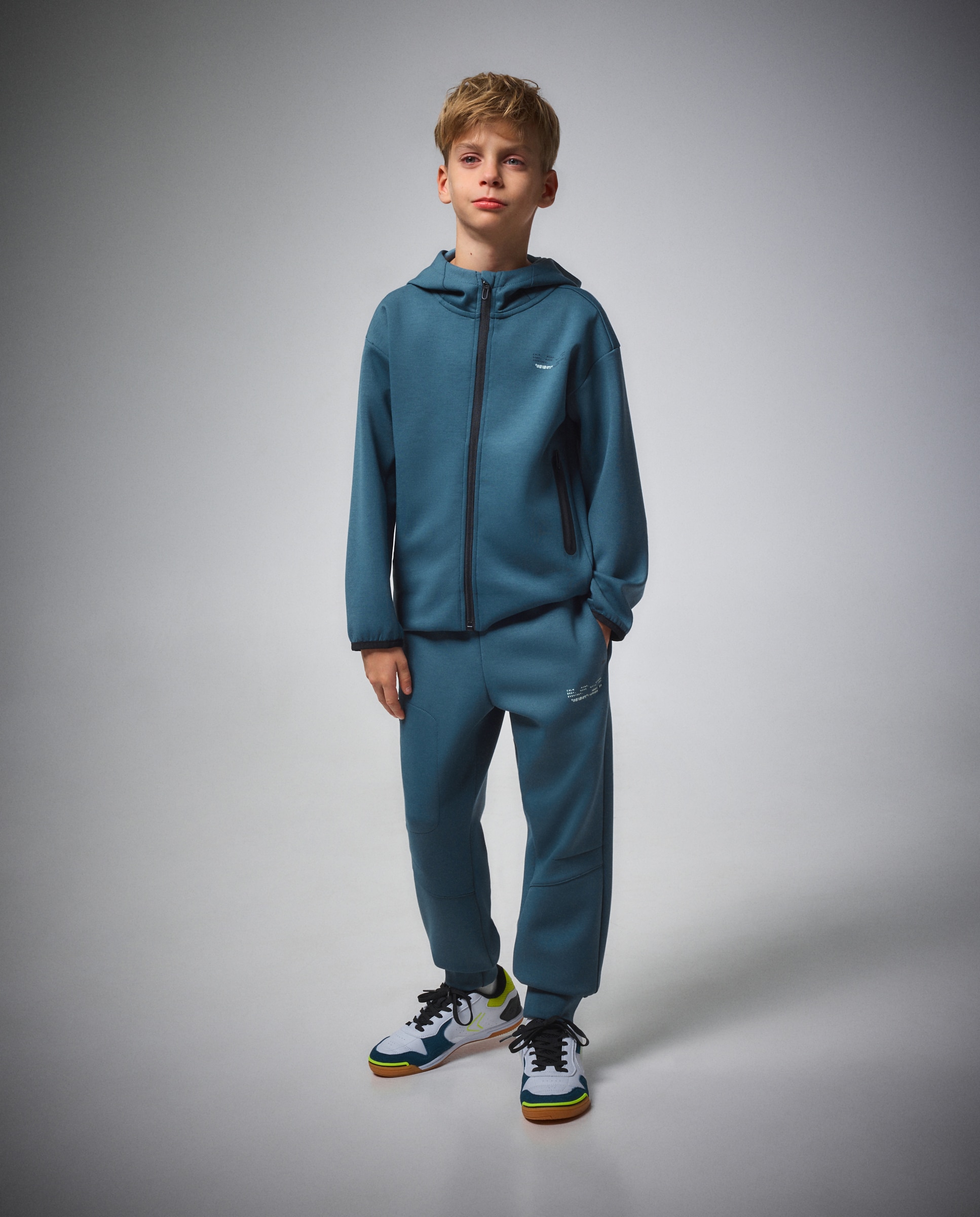 Sudadera abierta con capucha de viscosa Sportcasual de niño Boomerang - 510 Verde claro 510 Verde claro-2