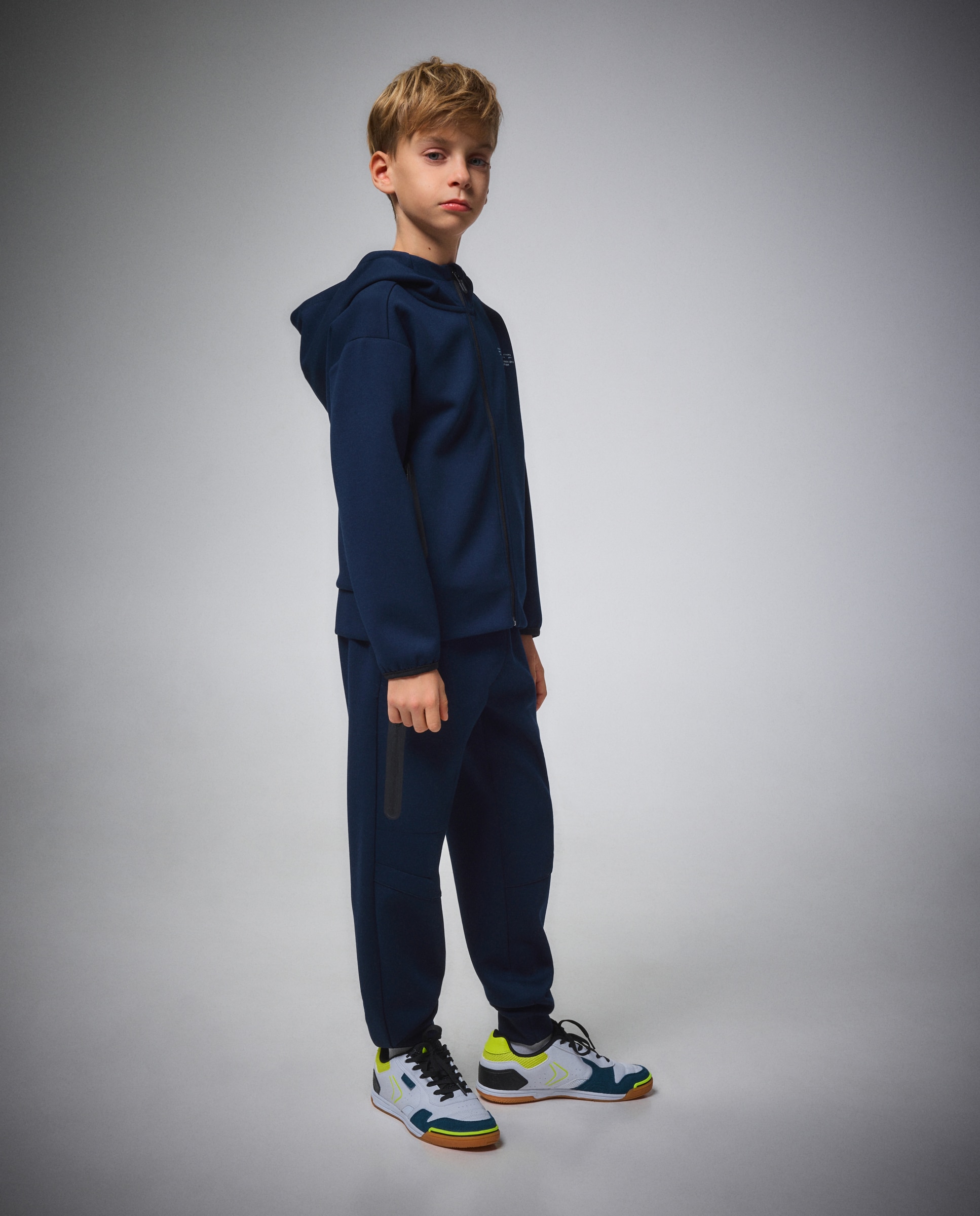 Sweatshirt Aberta com Capuz de Viscose Sportcasual de Menino Azul-marinho-2