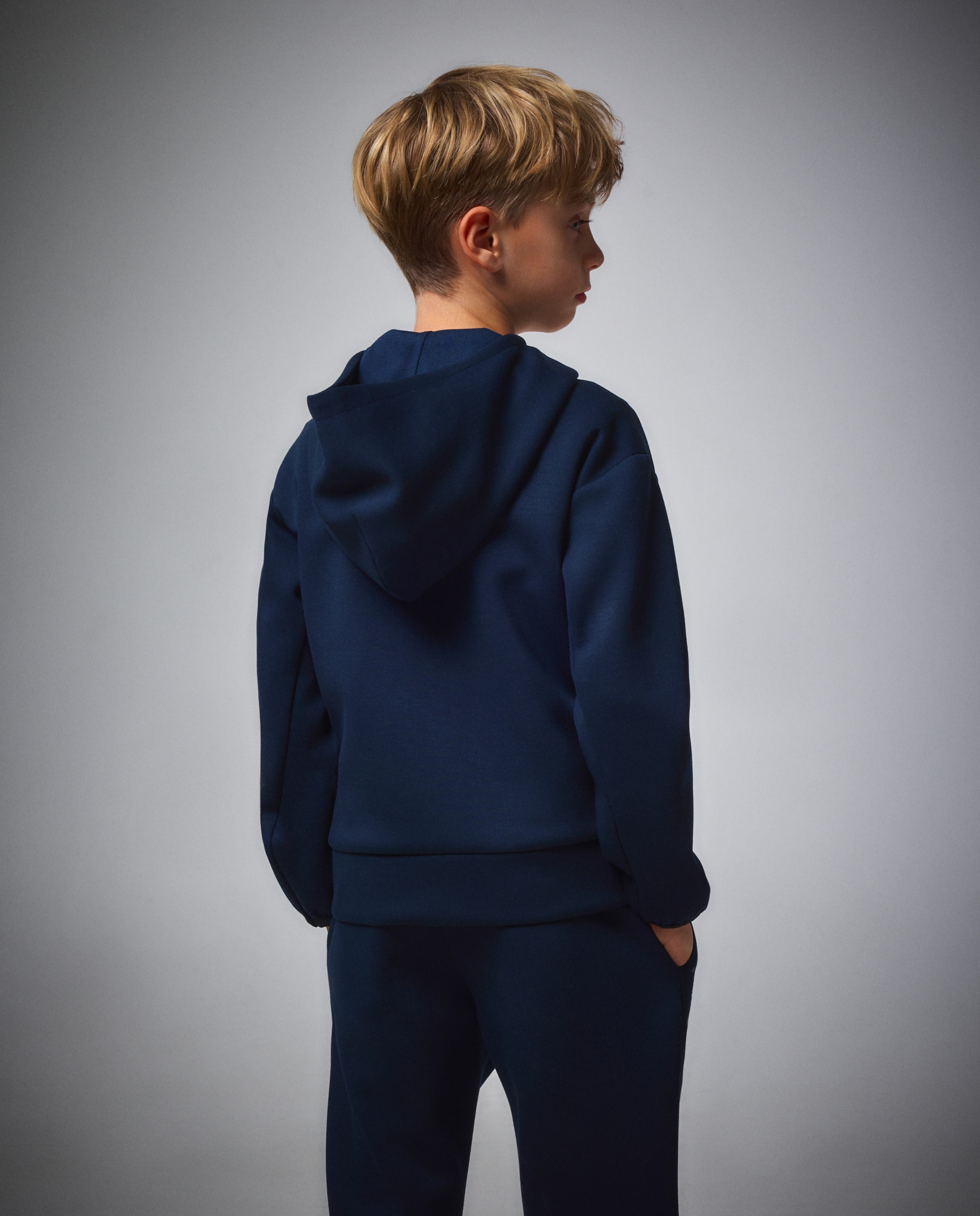 Sweatshirt Aberta com Capuz de Viscose Sportcasual de Menino Azul-marinho-3
