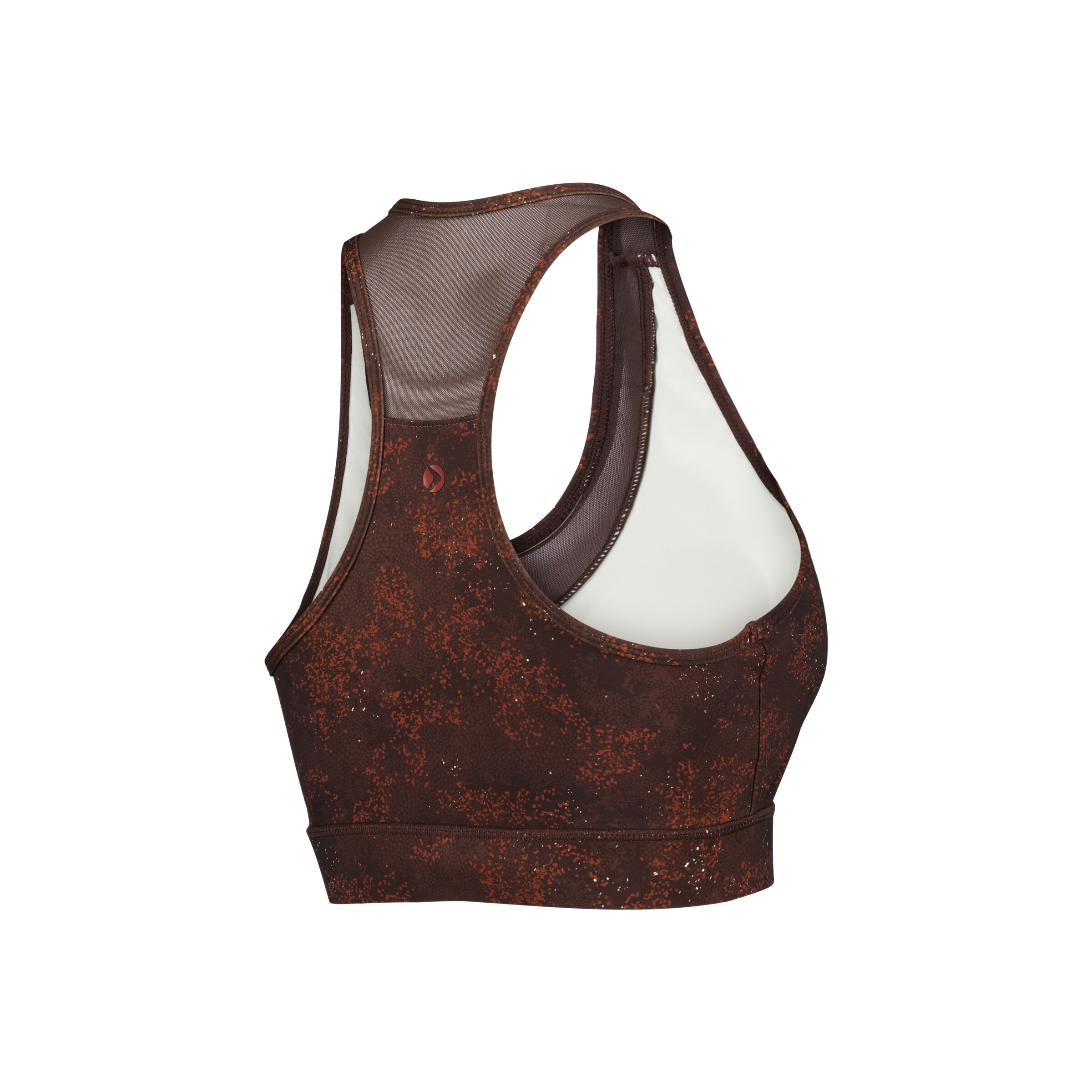 Top de training con mesh de mujer Boomerang - Negro Marrón-5