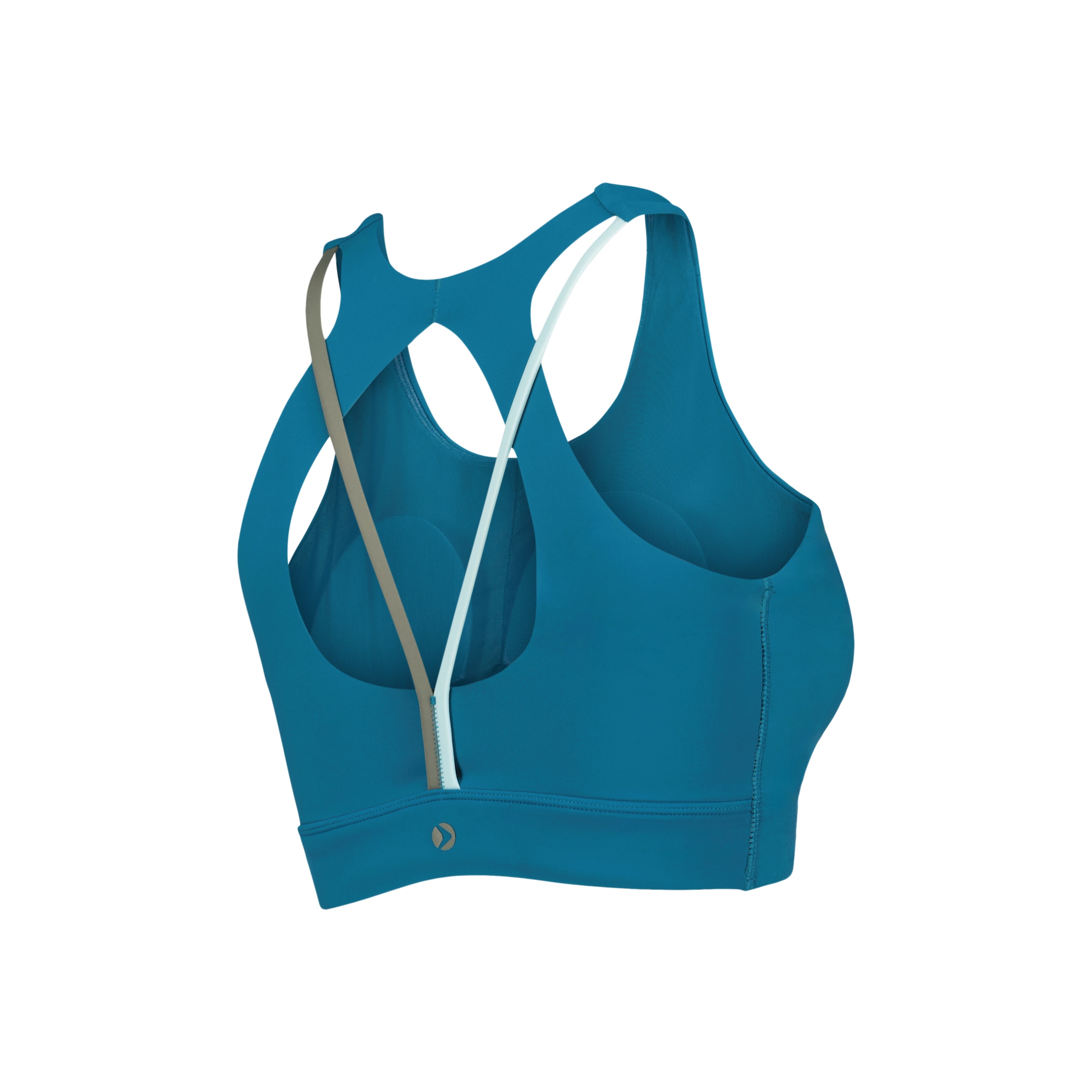 Top de training con mesh de mujer Boomerang - Terracota Turquesa-5