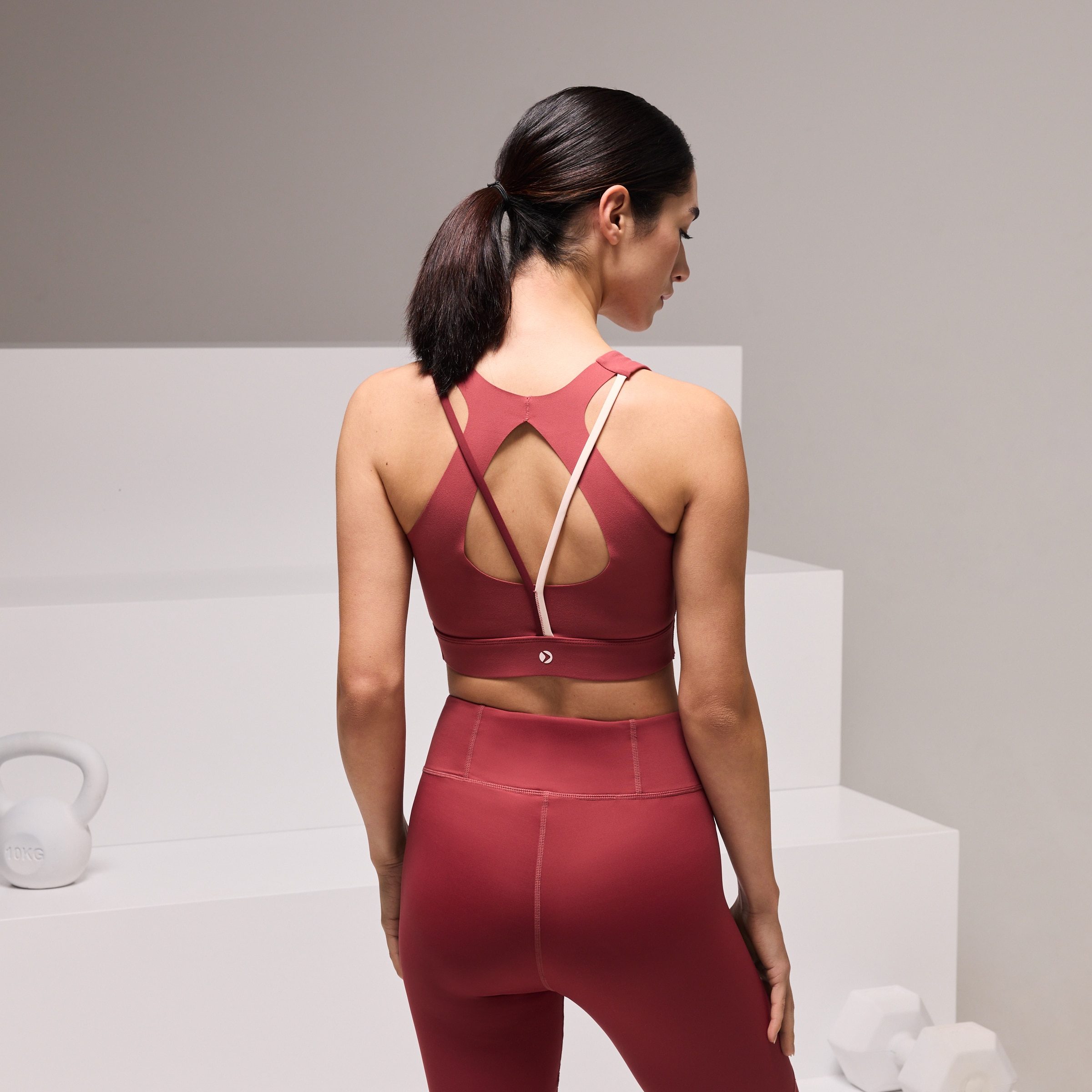 Top de Training de Mulher com Mesh Terracota-3