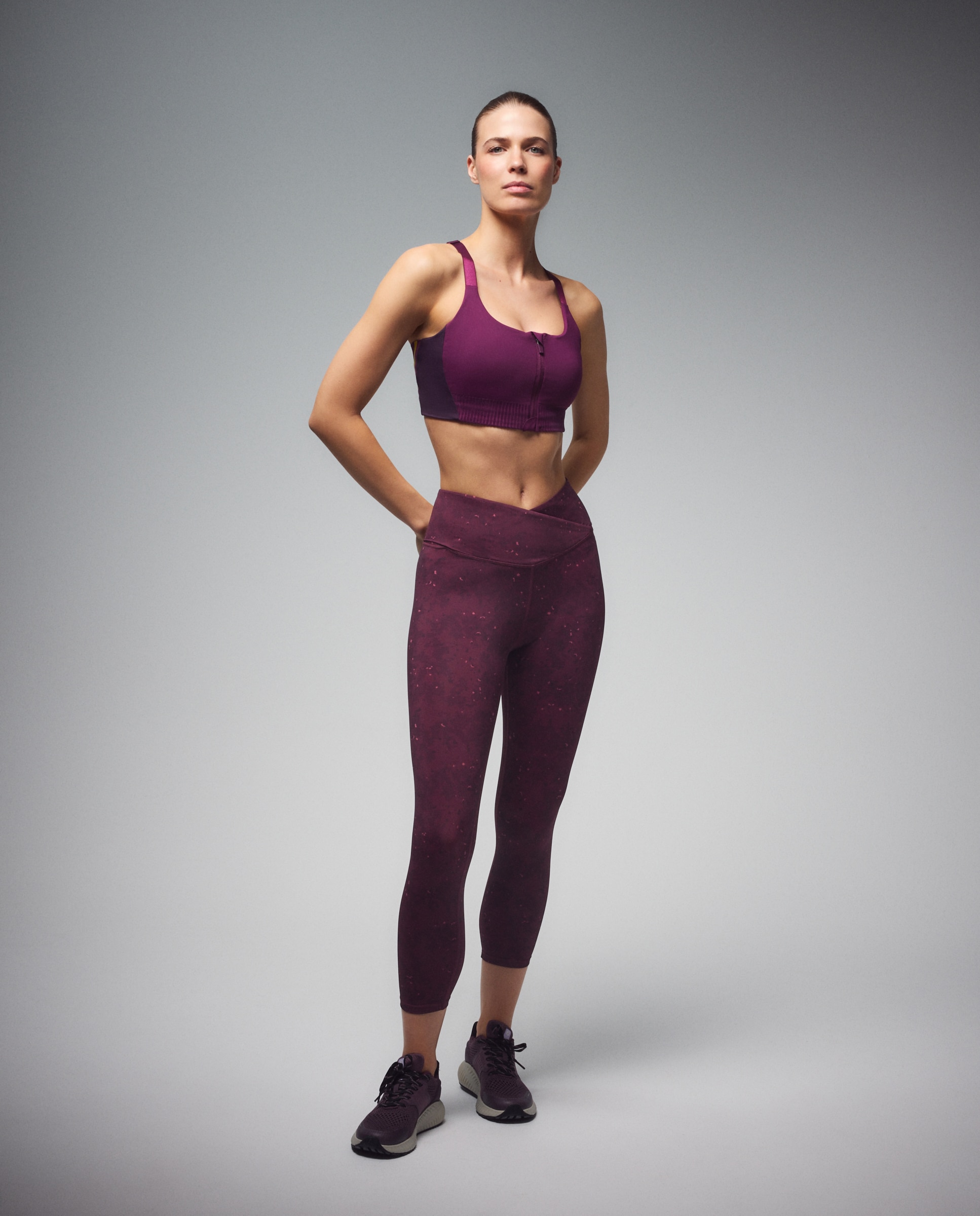 Top de Training de Mulher com Fecho de Correr Bordeaux-2