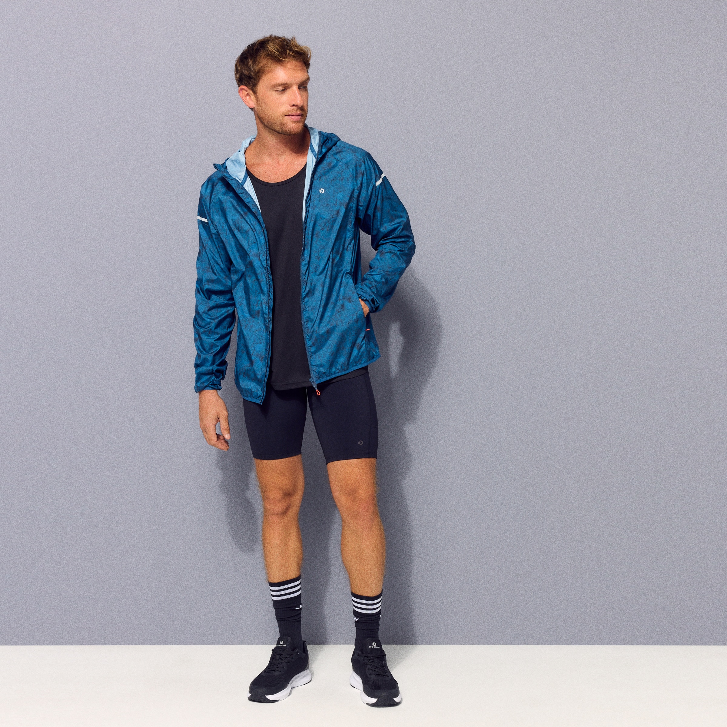 Camiseta de running de hombre Boomerang - Negro Negro-2