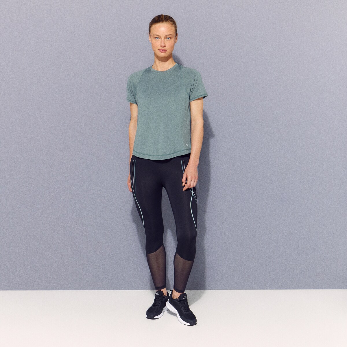 T-shirt de Running de Mulher Verde-2