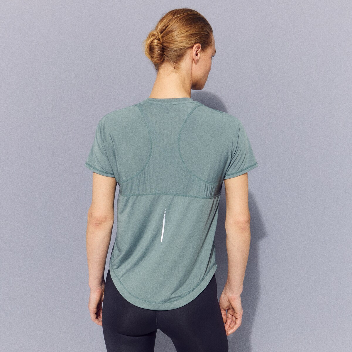 T-shirt de Running de Mulher Verde-3