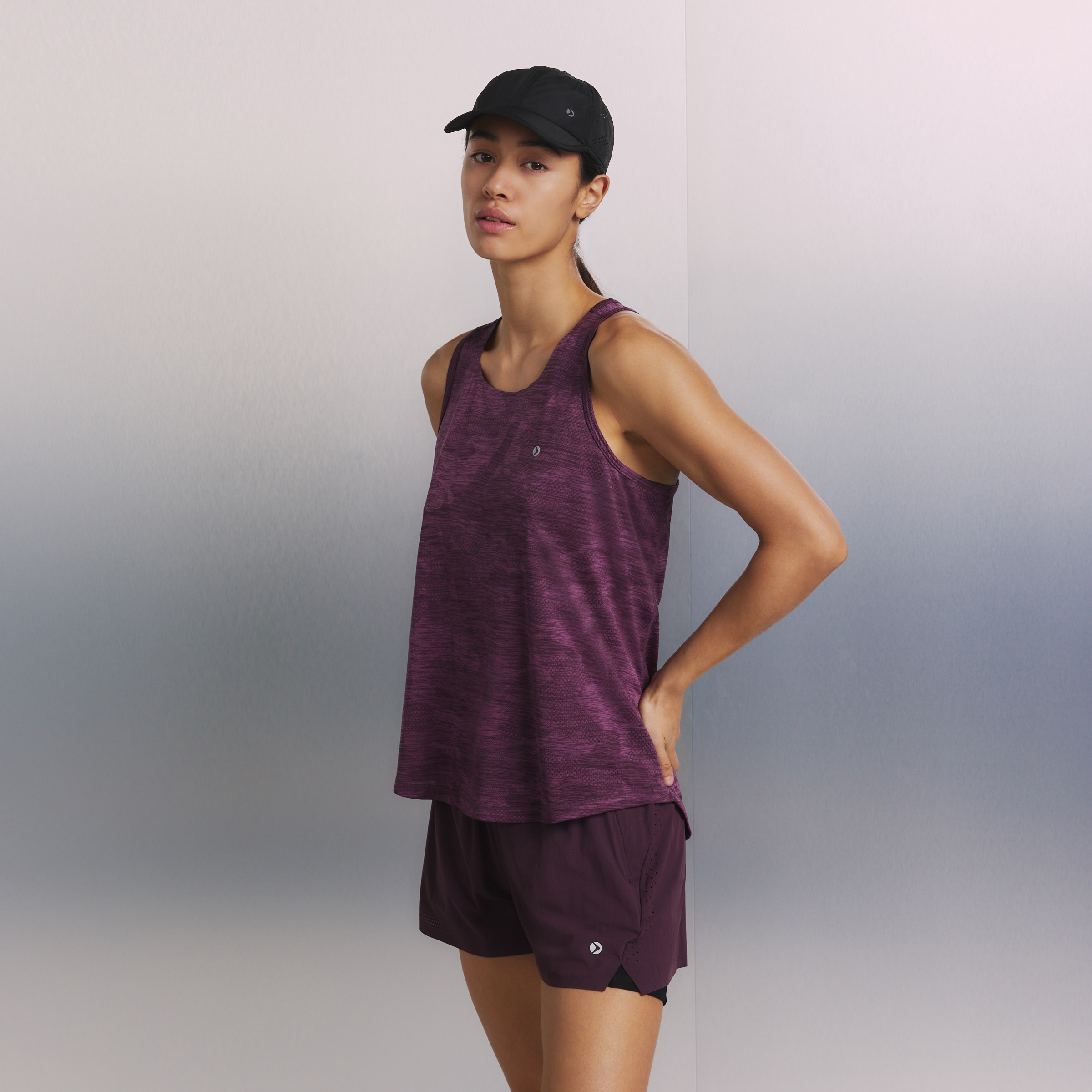 Tank Top de Running de Mulher Bordeaux-1
