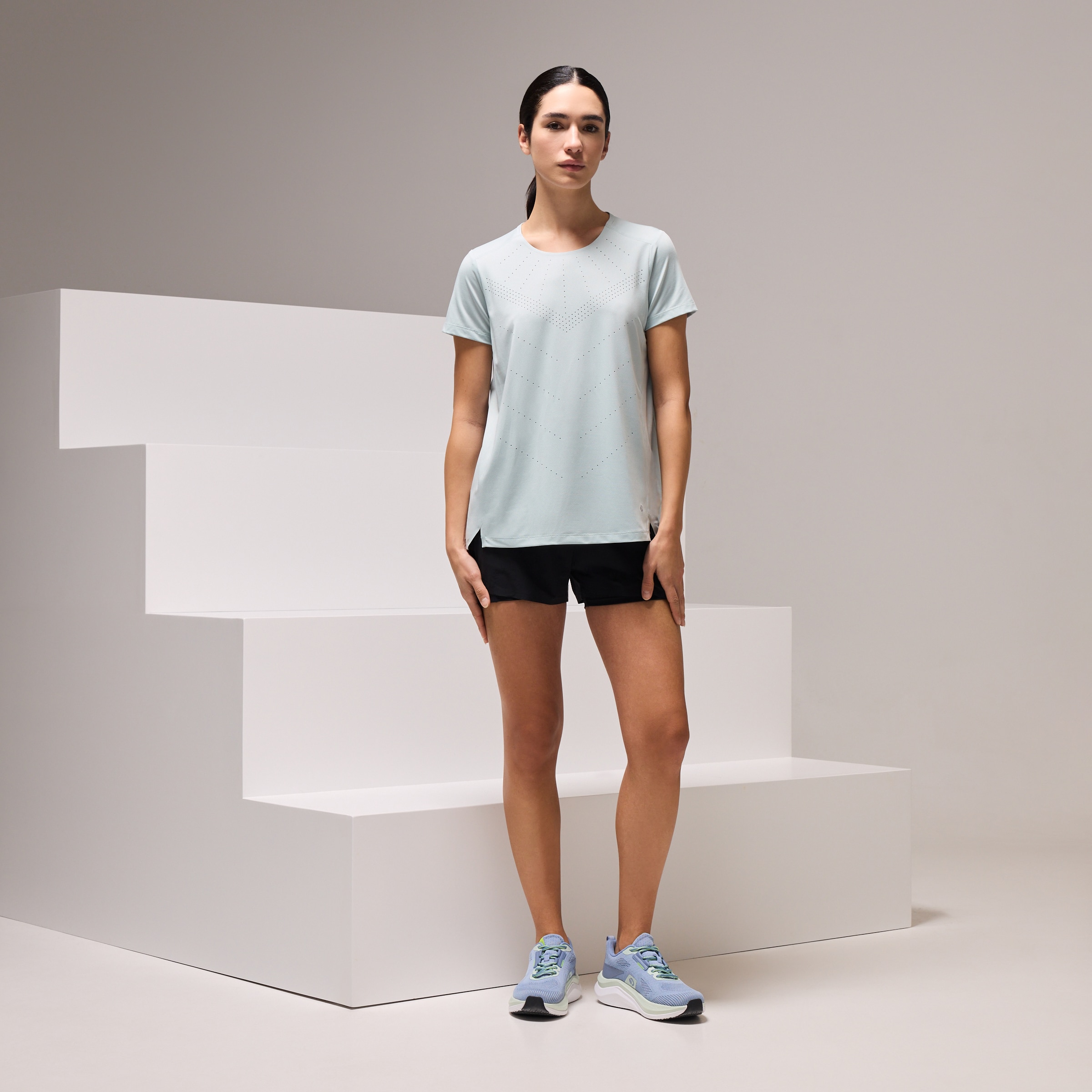 T-shirt de Running de Mulher Verde-claro-2