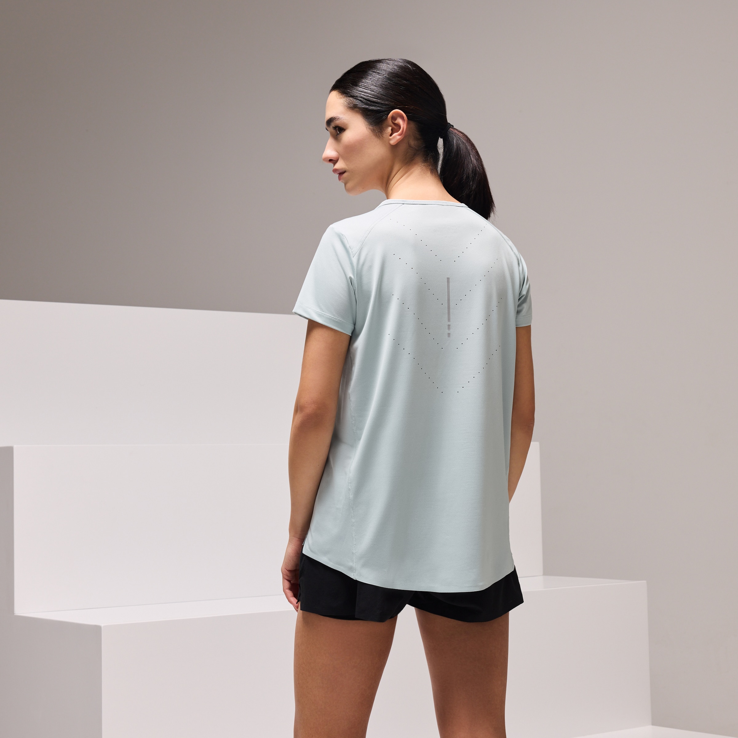 T-shirt de Running de Mulher Verde-claro-3