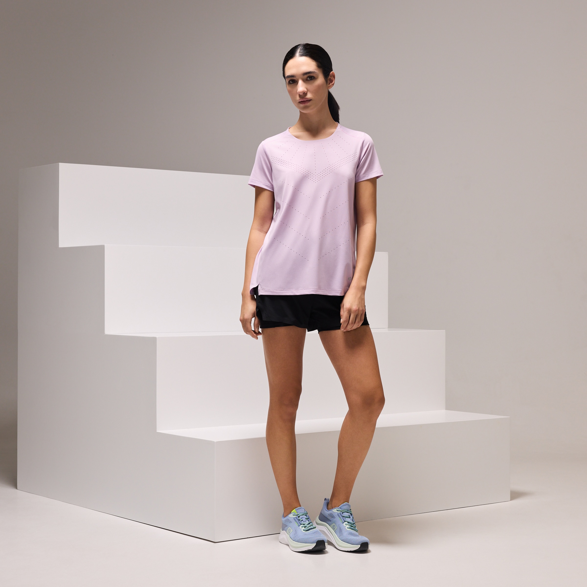 T-shirt de Running de Mulher Lilás-2