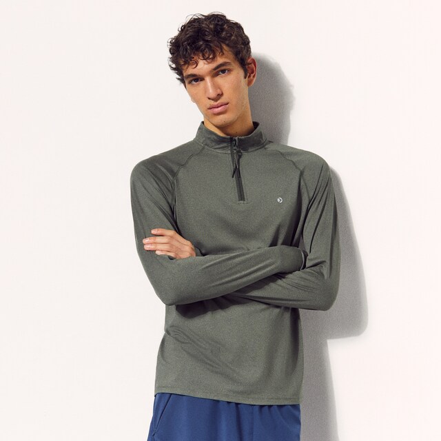 Camiseta media cremallera de running de hombre