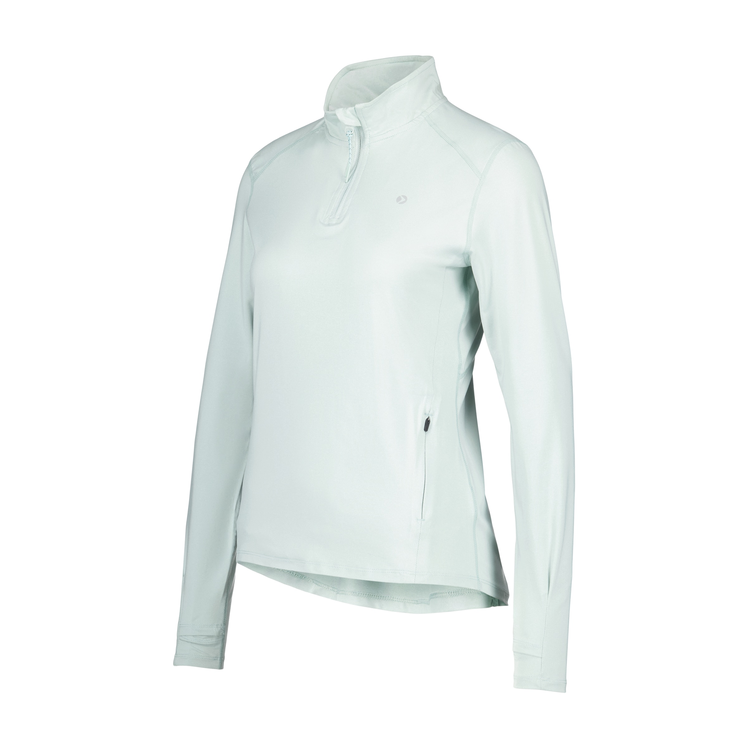 Camiseta 1/2 cremallera de running de mujer Boomerang - Verde claro Verde claro-4
