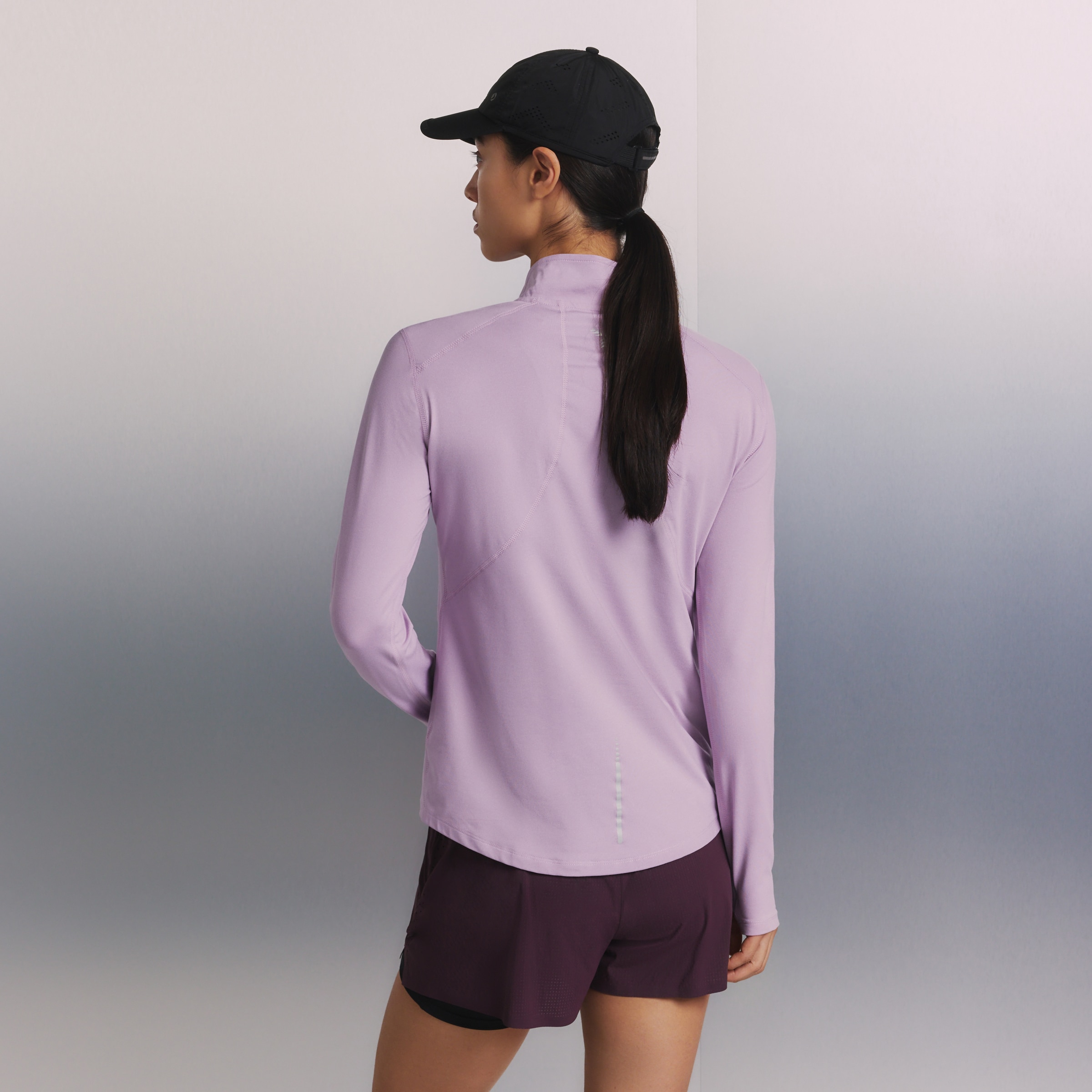 T-shirt 1/2 Fecho de Correr de Corrida Boomerang Lilás-3