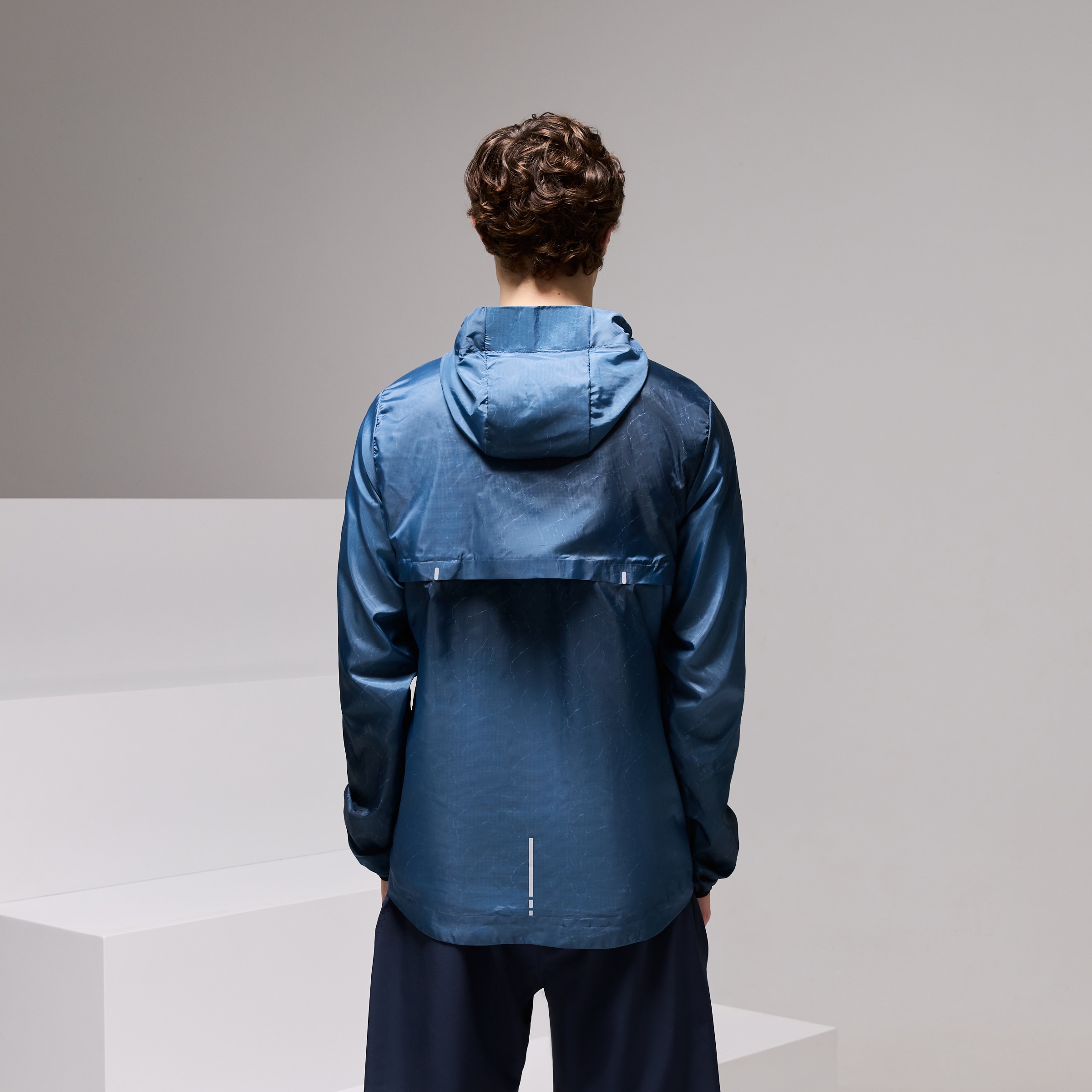 Corta-Vento de Running de Homem Azul-3