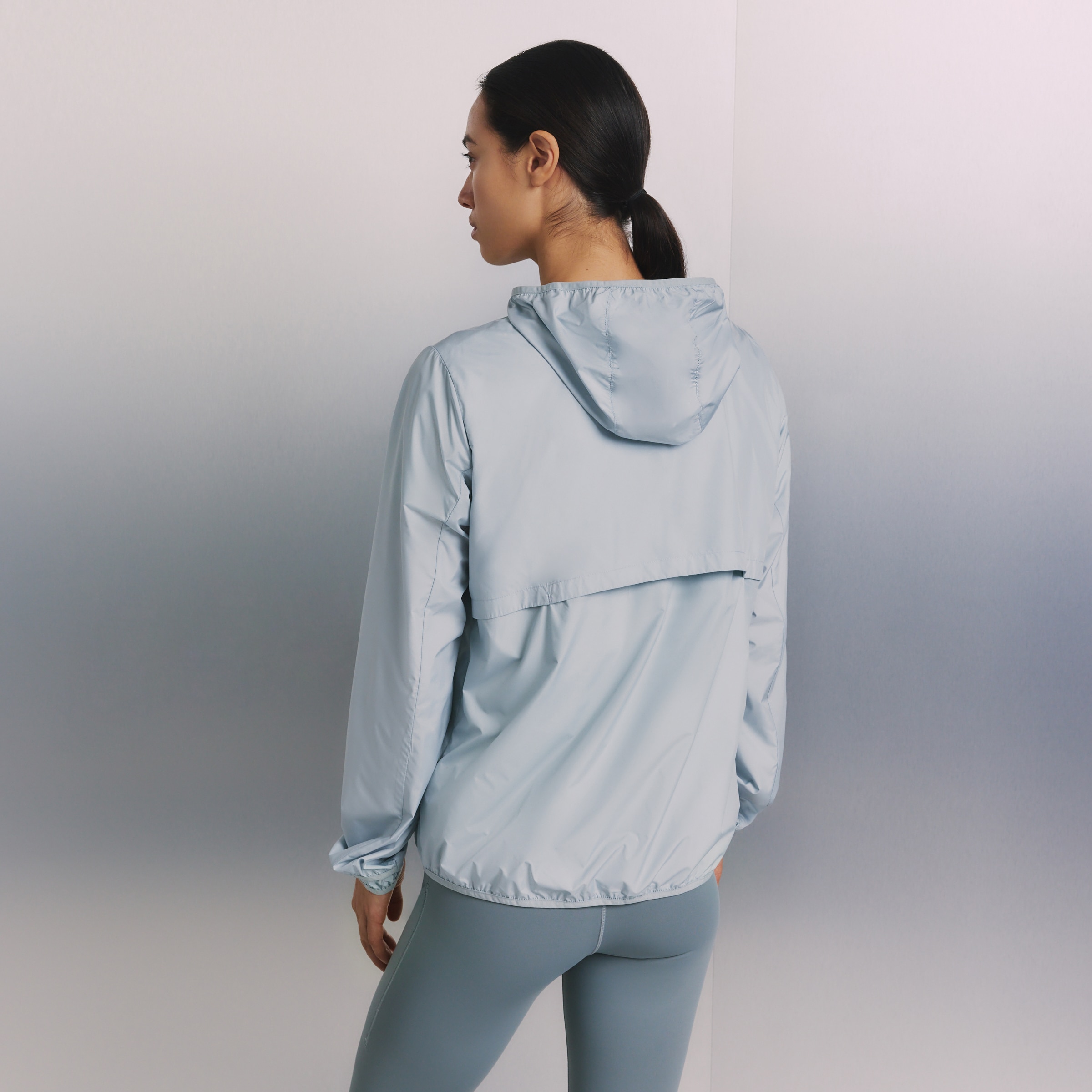 Corta-Vento de Running de Mulher Verde-claro-3