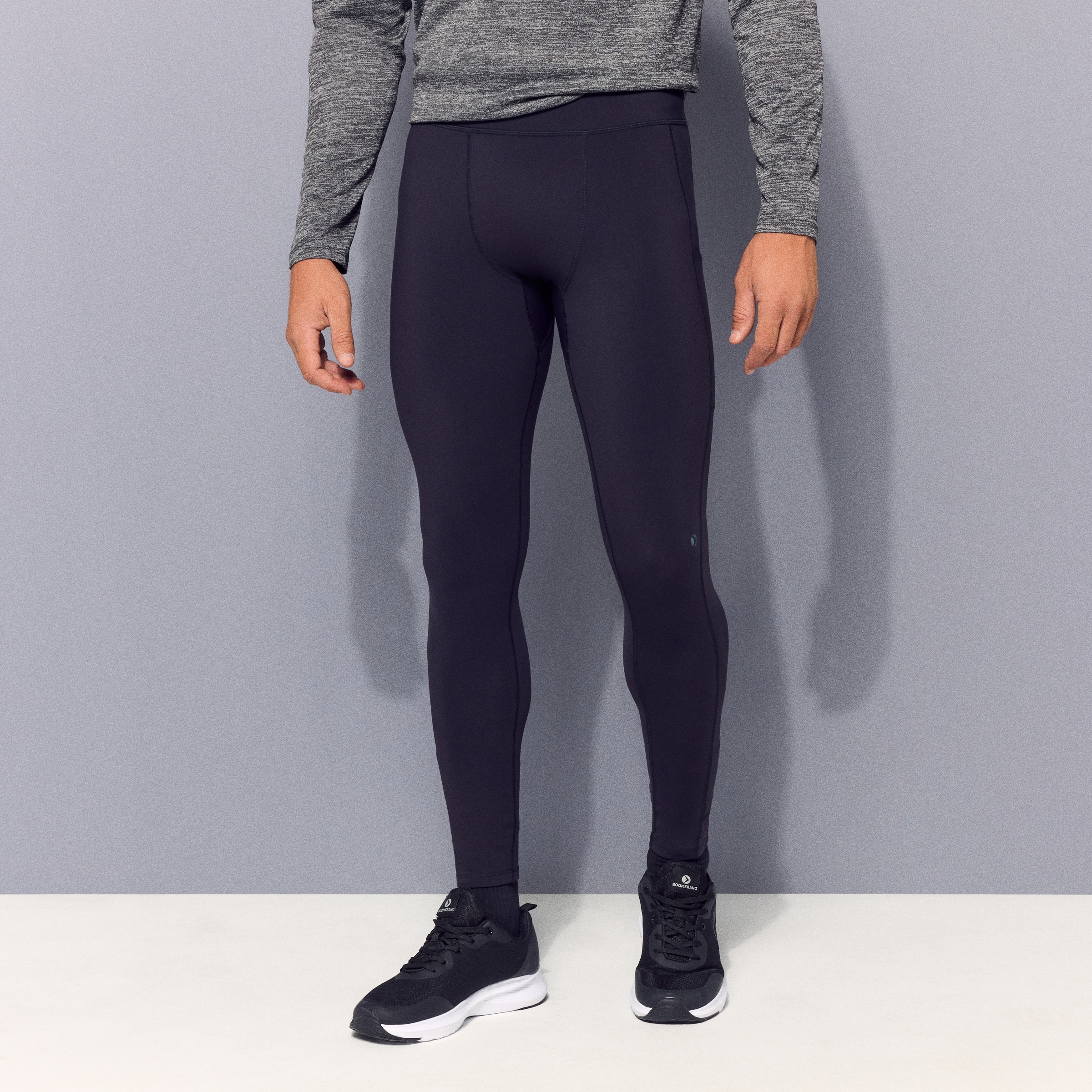 Leggings de Running de Homem em Felpa Preto-2