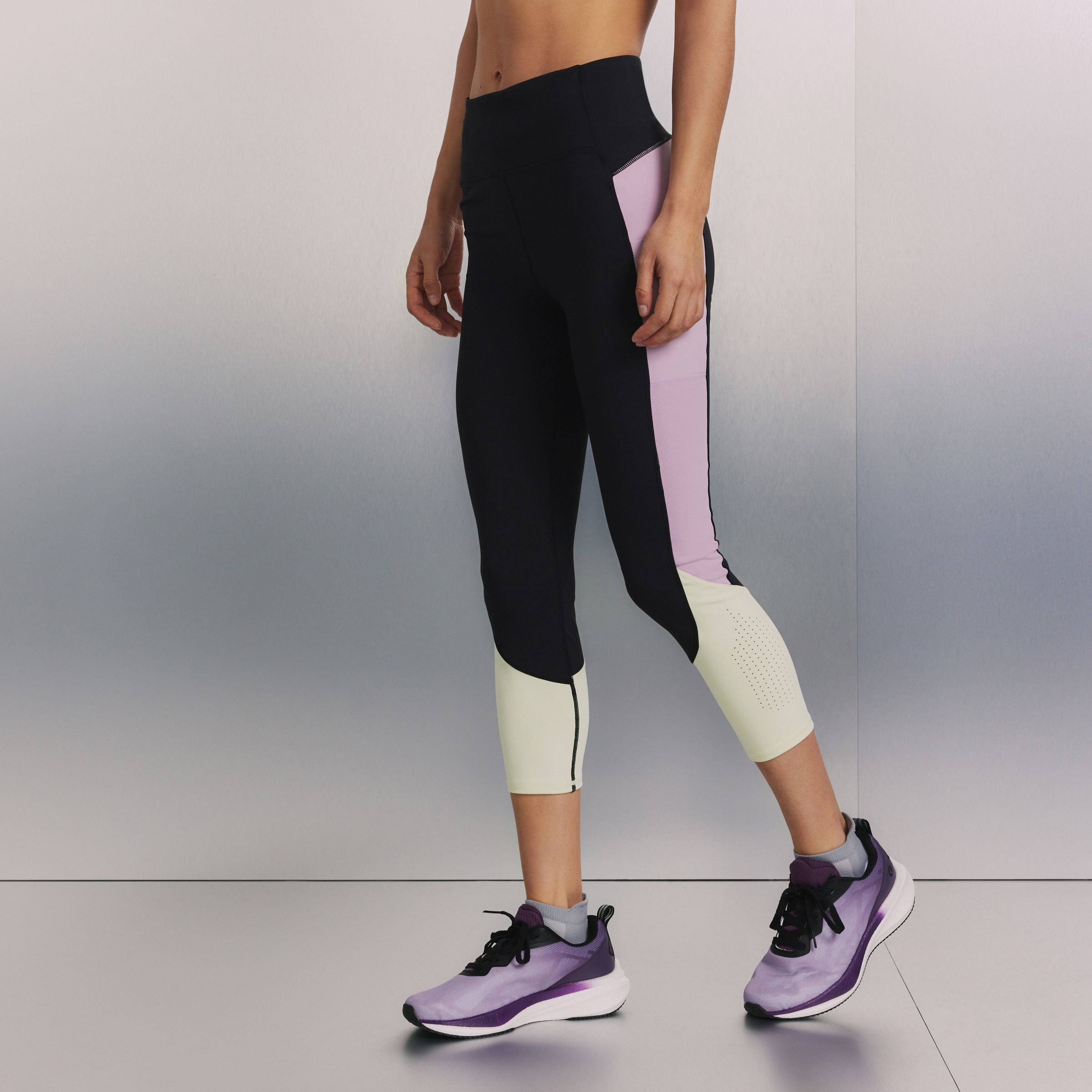 Leggings 7/8 de Running de Mulher Preto-3