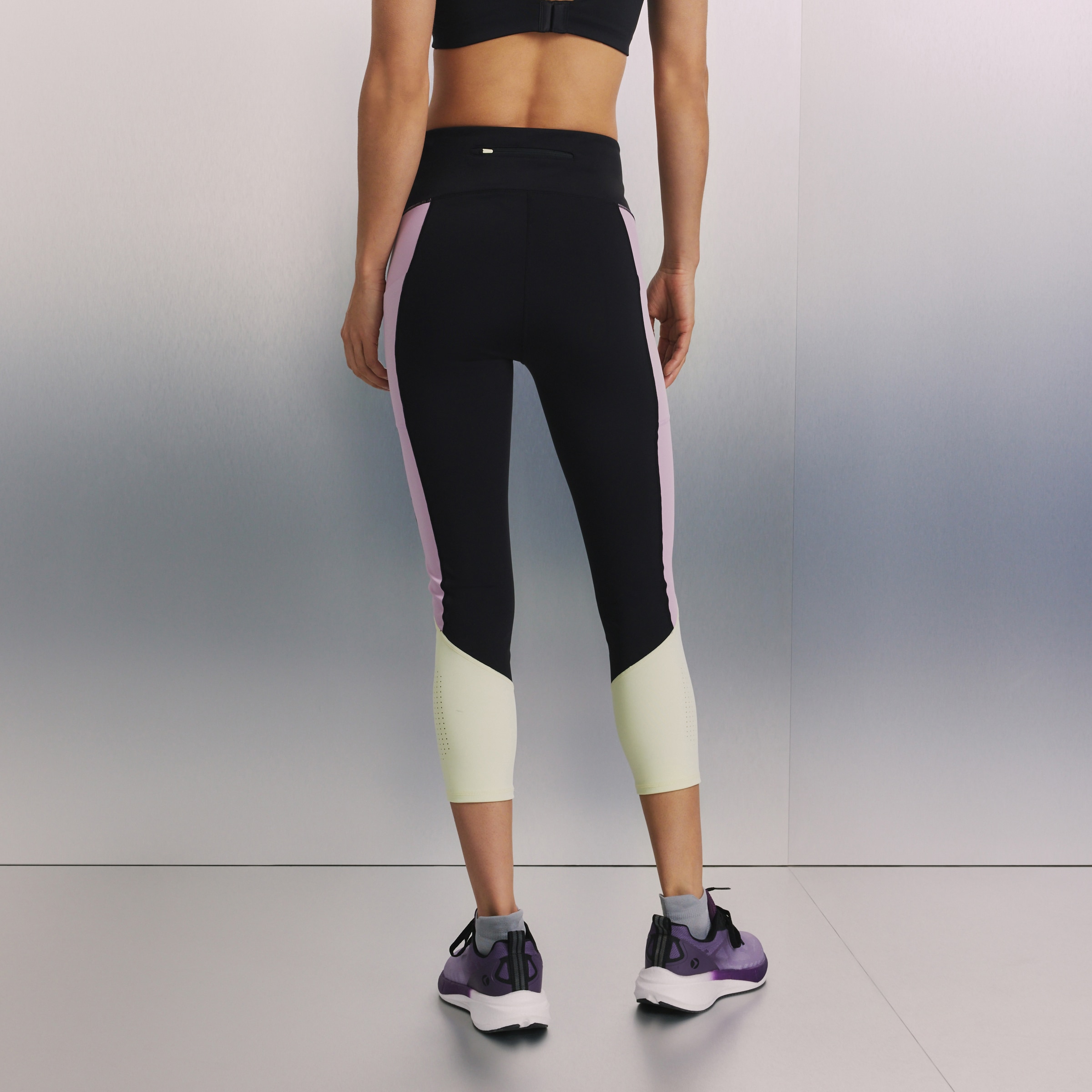 Leggings 7/8 de Running de Mulher Preto-4