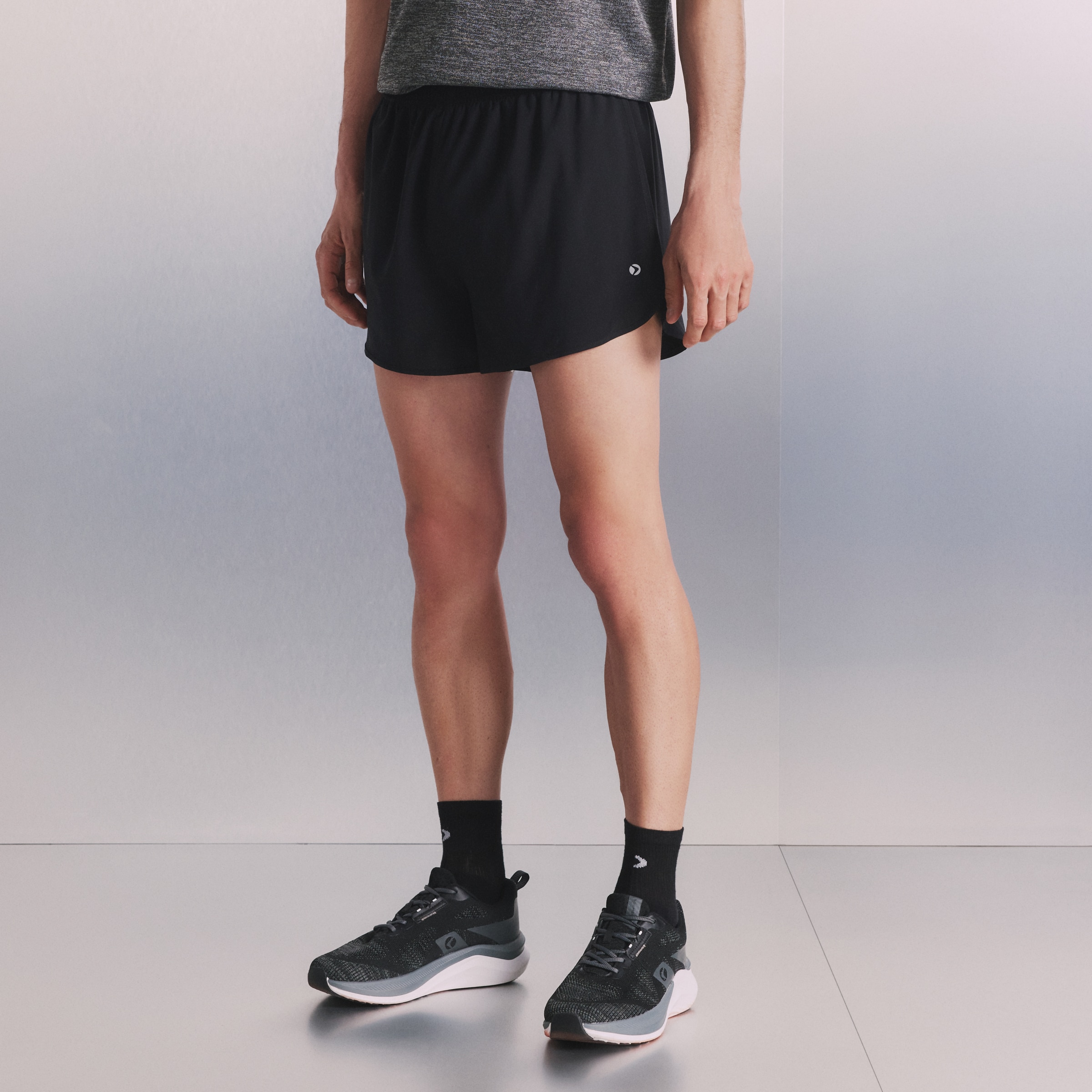 Calções de 3" de Running de Homem Preto-2