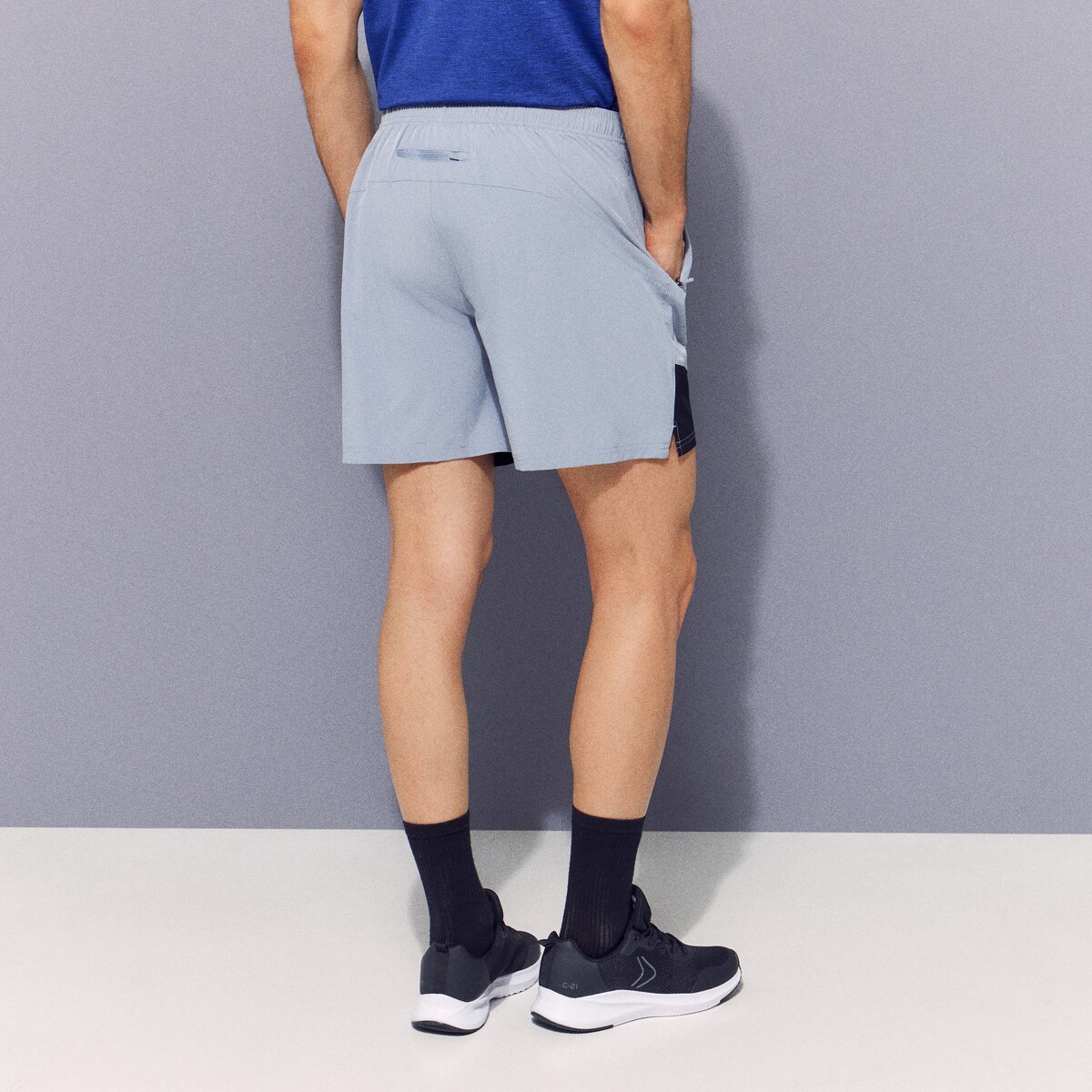 Calções de Running de Homem Cinzento-3