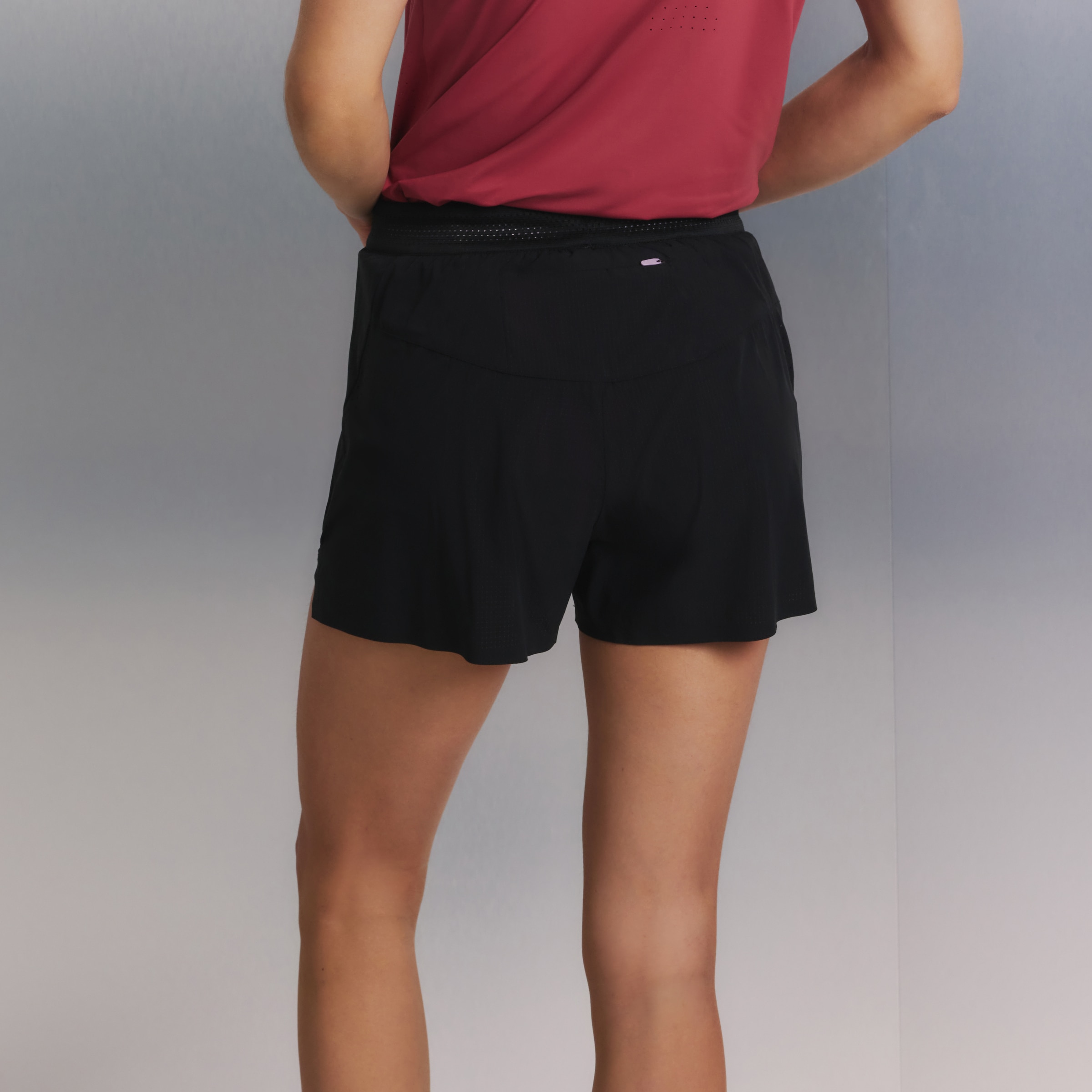 Calções 2 em 1 de Corrida Boomerang Preto-3