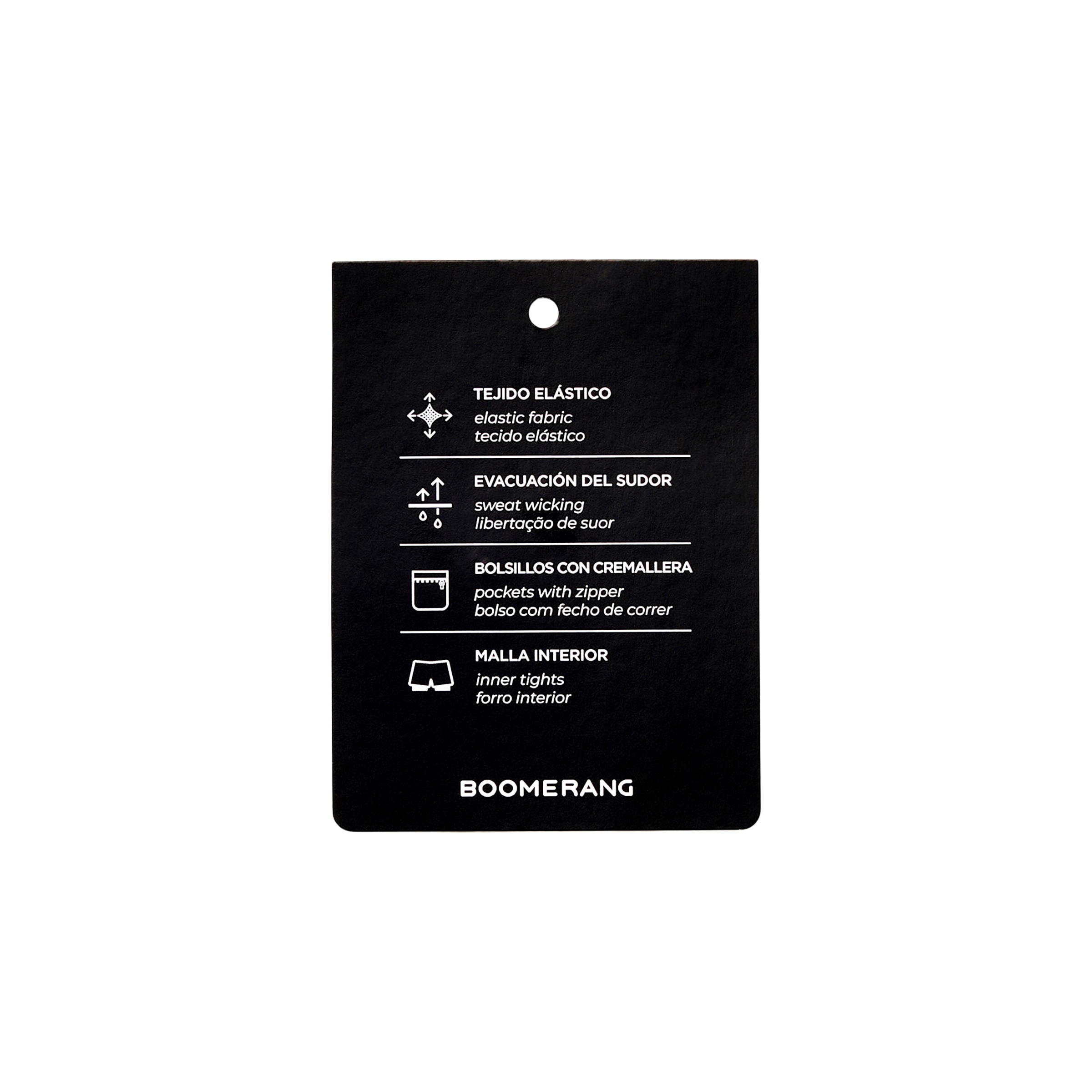 Calções 2 em 1 de Corrida Boomerang Preto-6