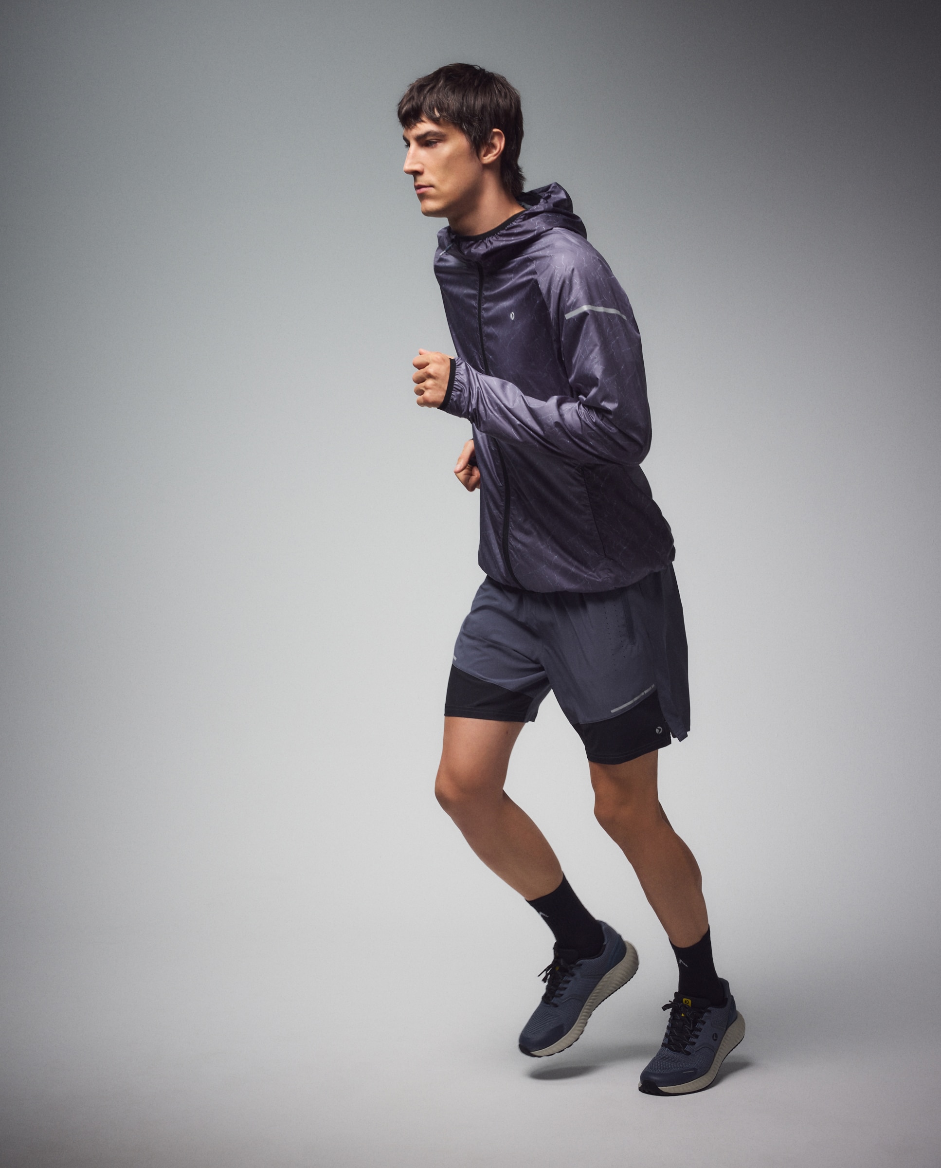 Pantalón corto de running de Boomerang de hombre - Gris claro Gris claro-1