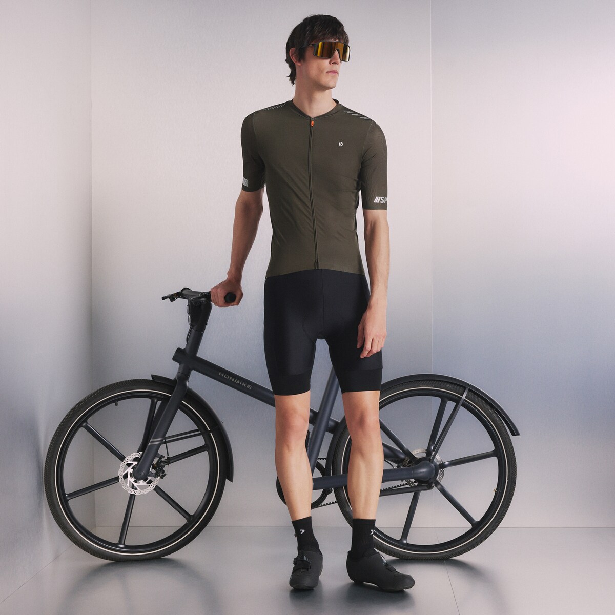 Camisola Desportiva de Ciclismo de Homem Verde-2