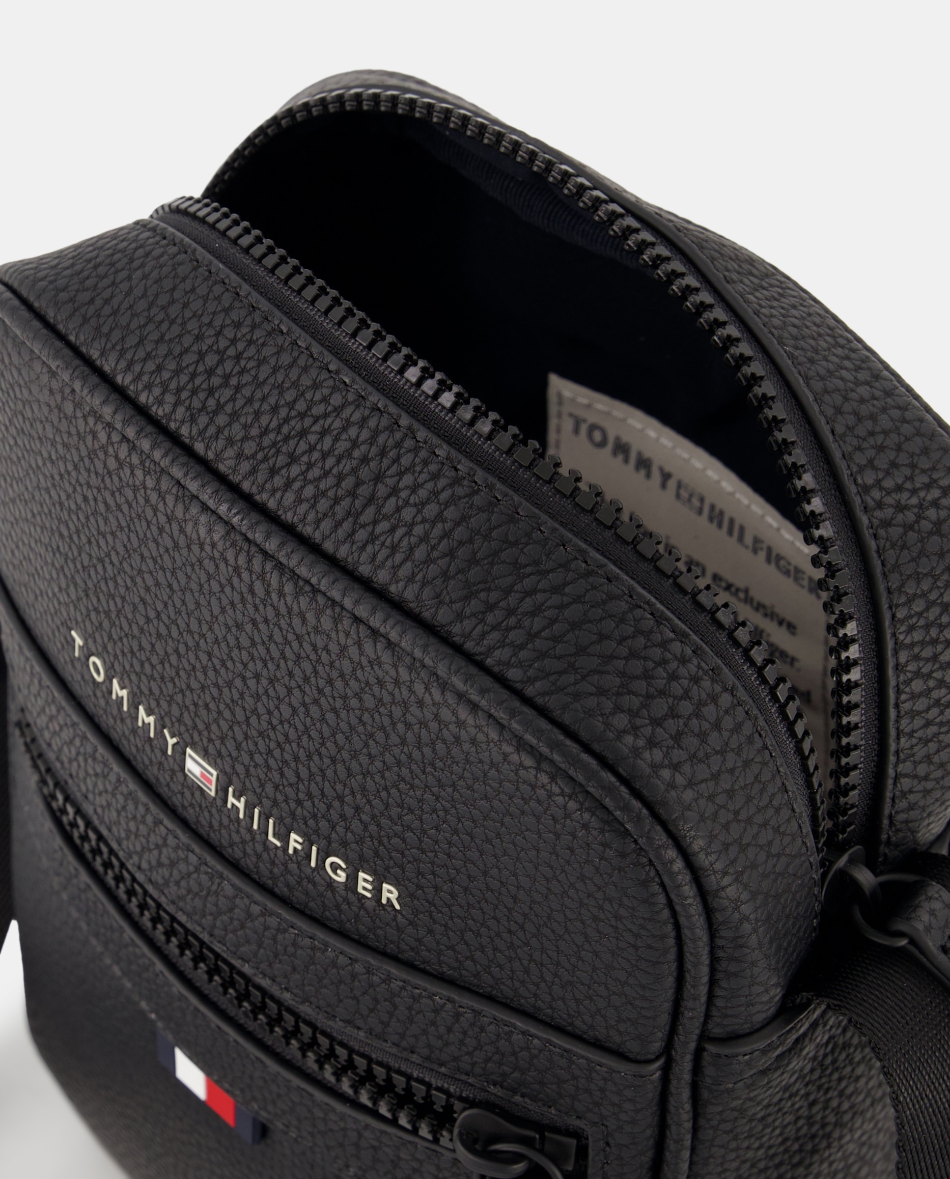 Mala a Tiracolo Mini com Bolso à Frente e Logótipo - Preto Preto-3