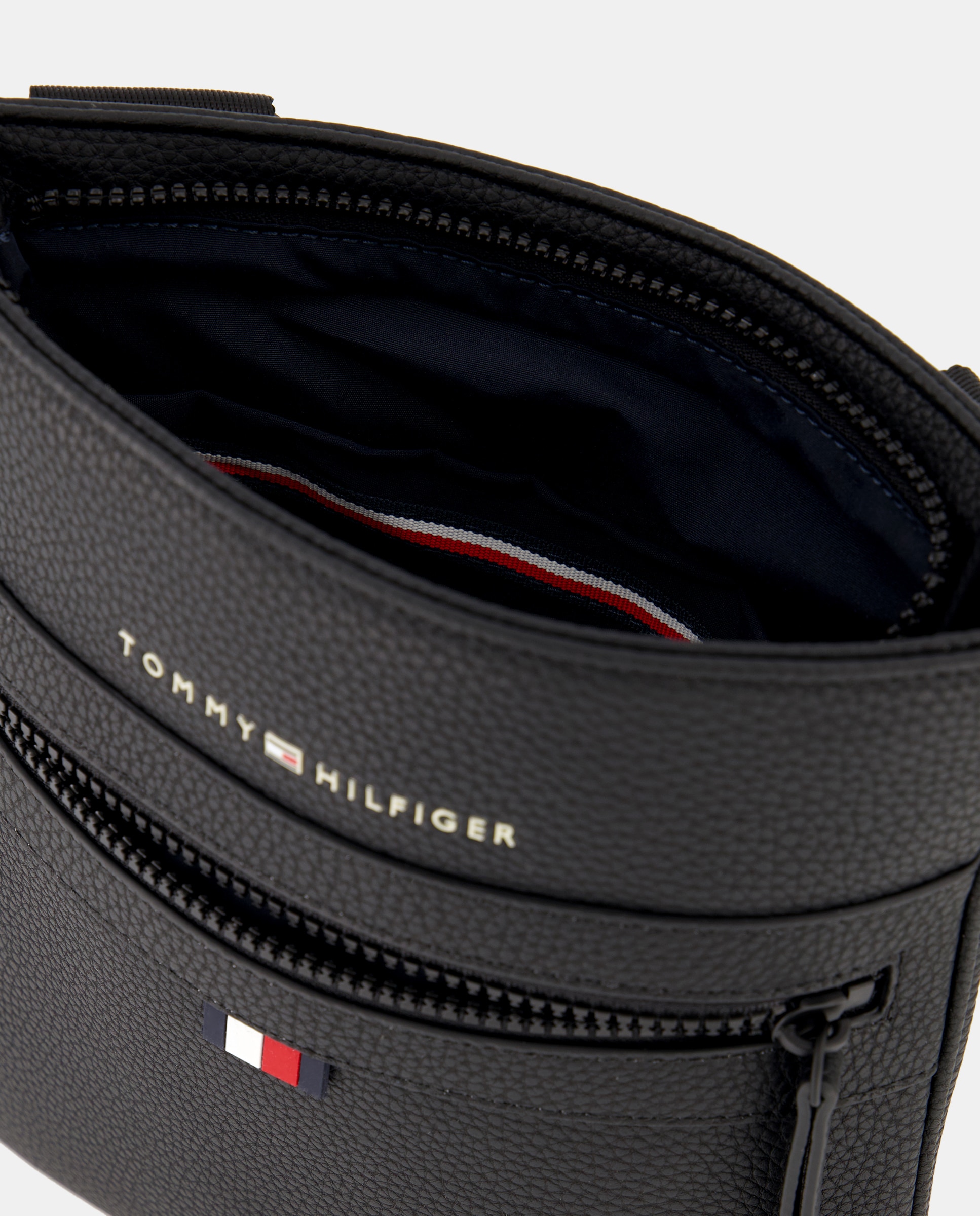 Mala a Tiracolo Média com Bolso à Frente e Logótipo - Preto Preto-3