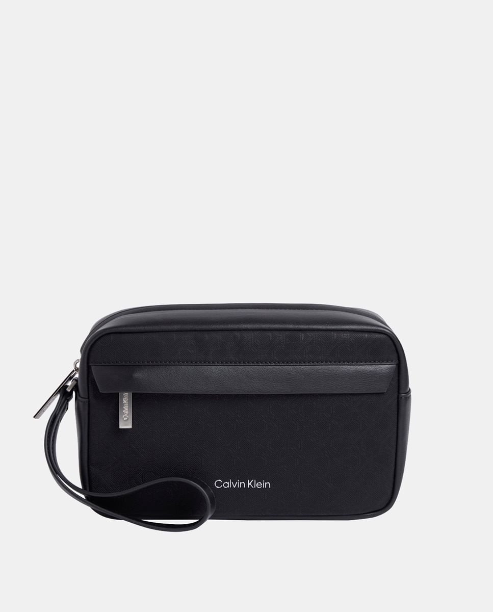 Nécessaire com Estampado de Monograma Preto-1