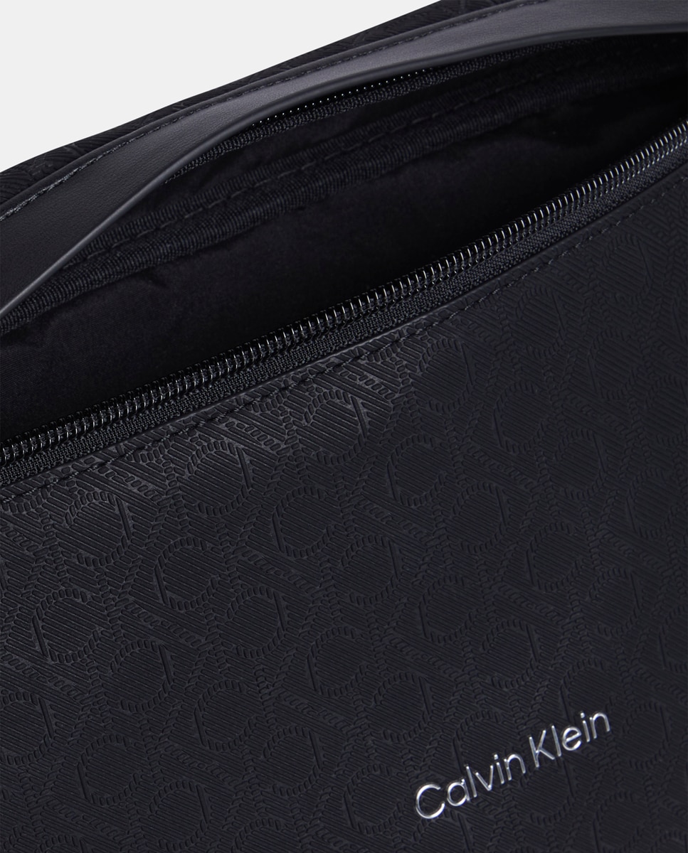Bolsa de Cintura com Estampado de Monograma Preto-3