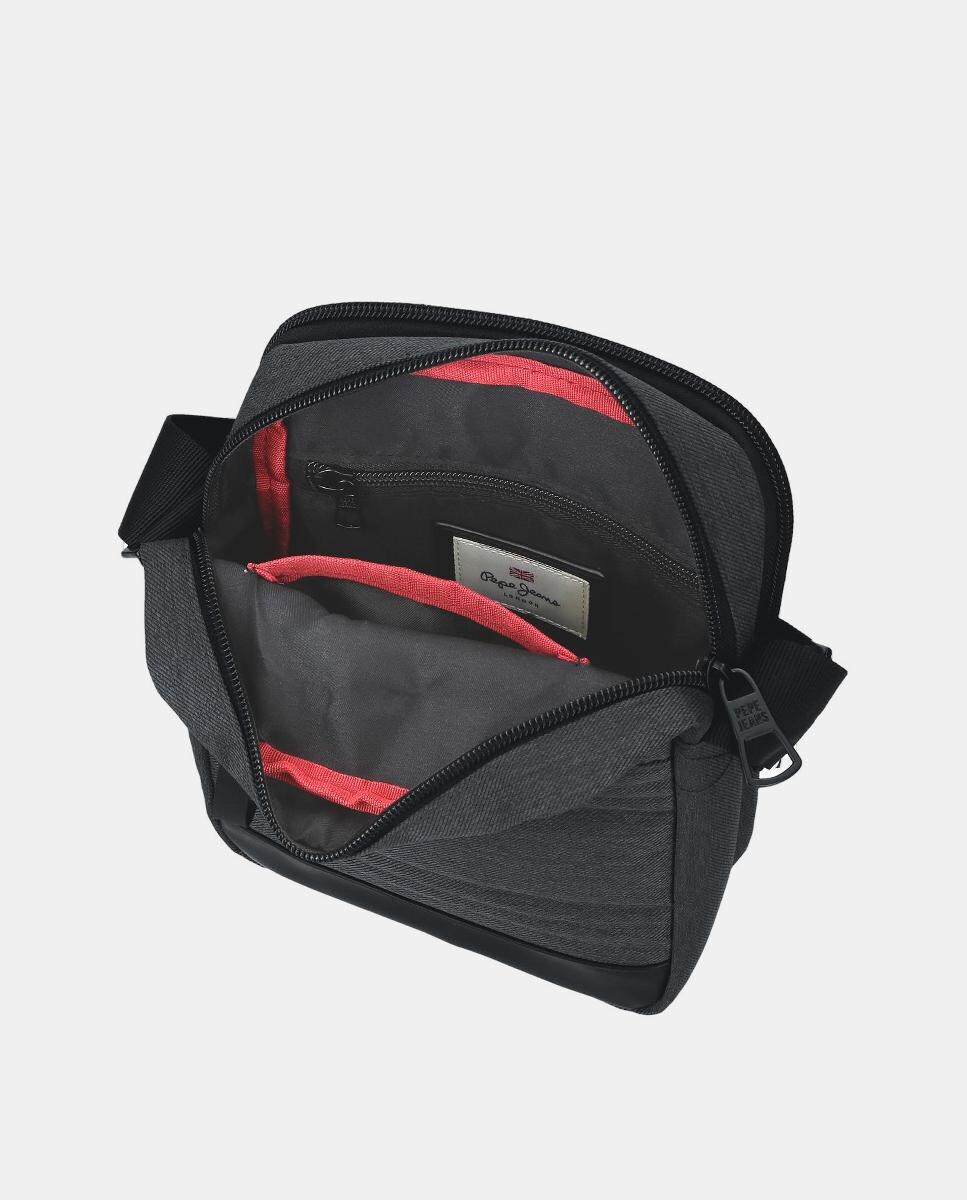 Mala a Tiracolo de Dois Compartimentos Whitton Preto-3