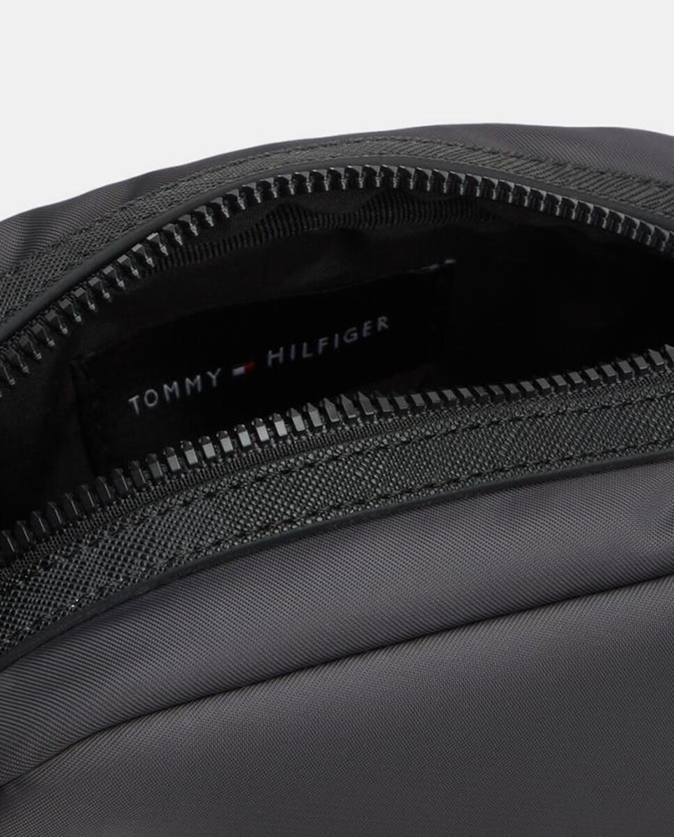 Mala a Tiracolo em Nylon com Logótipo à Frente Cinzento-escuro-3