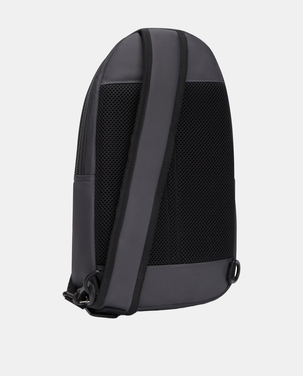 Mala a Tiracolo em Nylon com Logótipo à Frente Cinzento-escuro-2