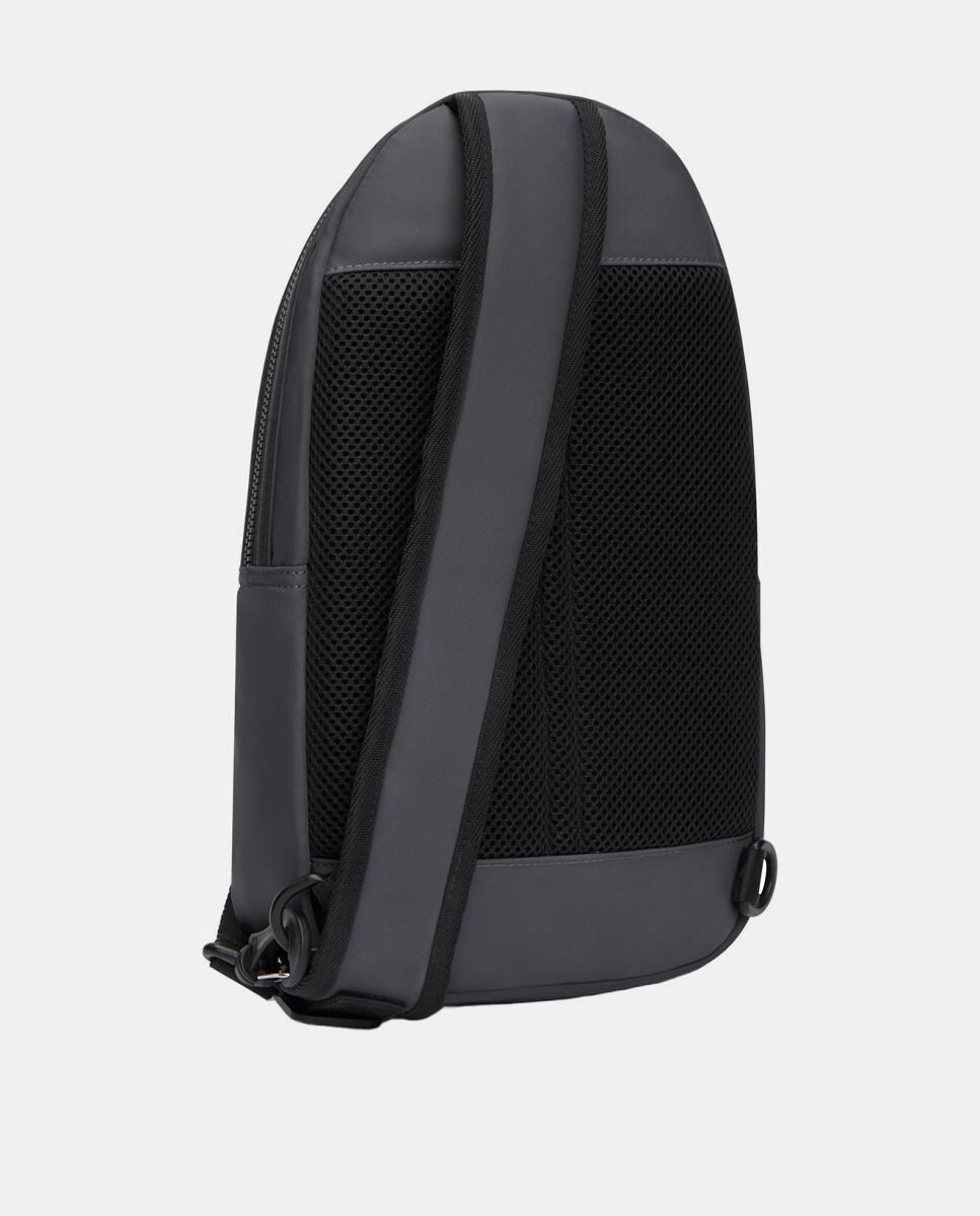 Mala a Tiracolo em Nylon com Logótipo à Frente Cinzento-escuro-2