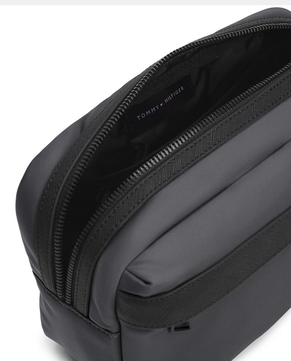 Nécessaire em Nylon com Desenho de Logótipo à Frente Cinzento-escuro-4