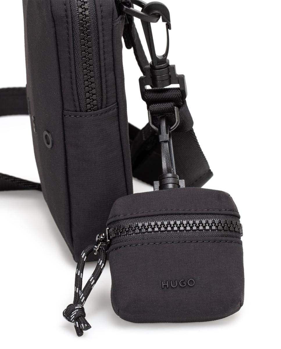 Mala a Tiracolo Mini de Nylon Preto-3