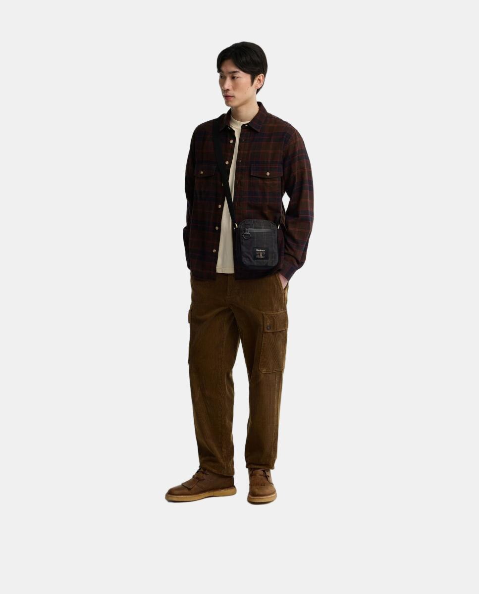Bandolera en tejido técnico con diseño de tartán - Barbour - Verde Verde-2