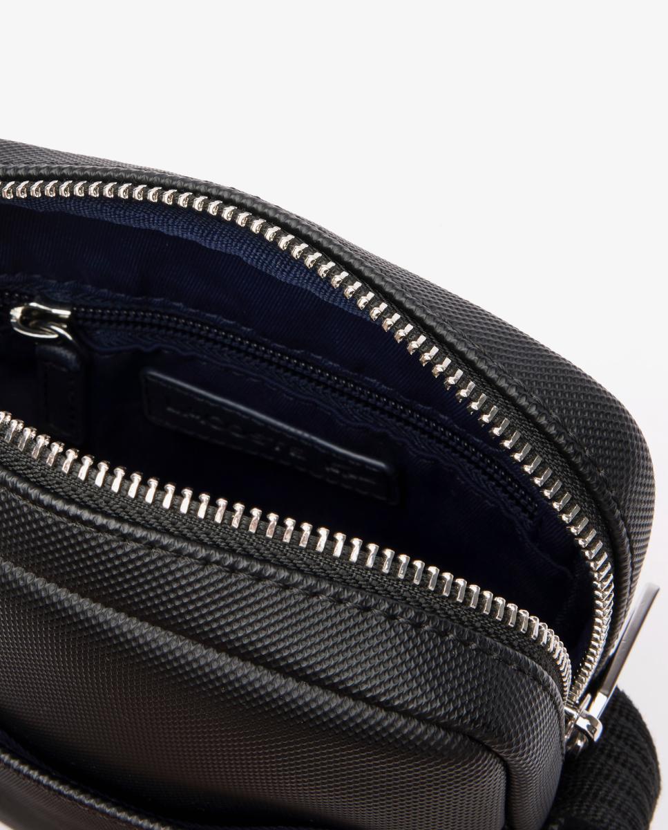 Bandolera vertical en con bolsillos interiores - Lacoste - Negro Negro-4