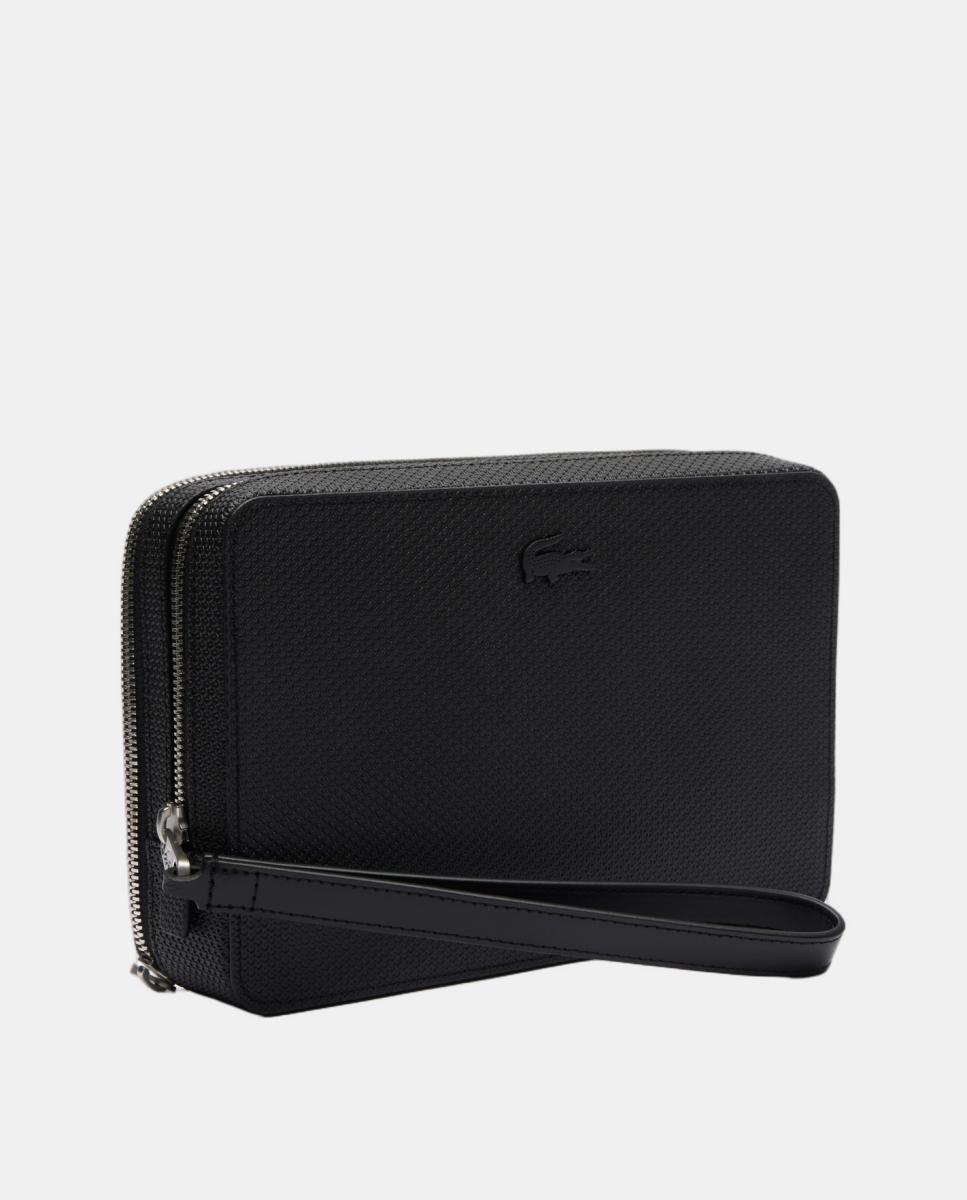 Porta-Moedas Chantaco em Pele Piqué com Fecho de Correr Preto-1
