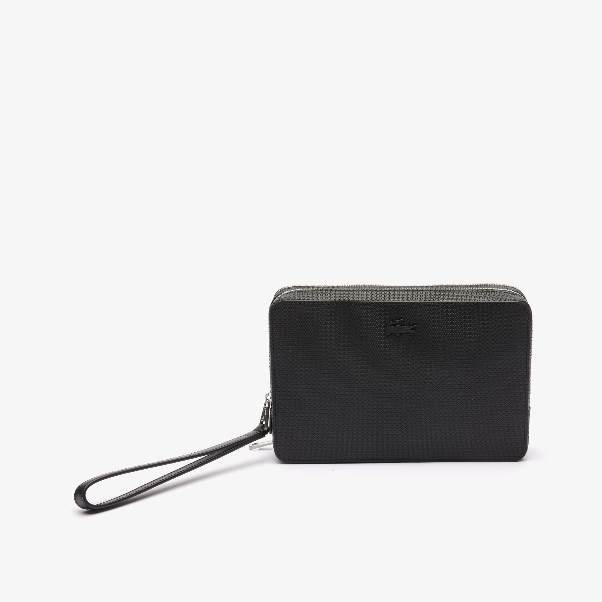 Porta-Moedas Chantaco em Pele Piqué com Fecho de Correr Preto-2